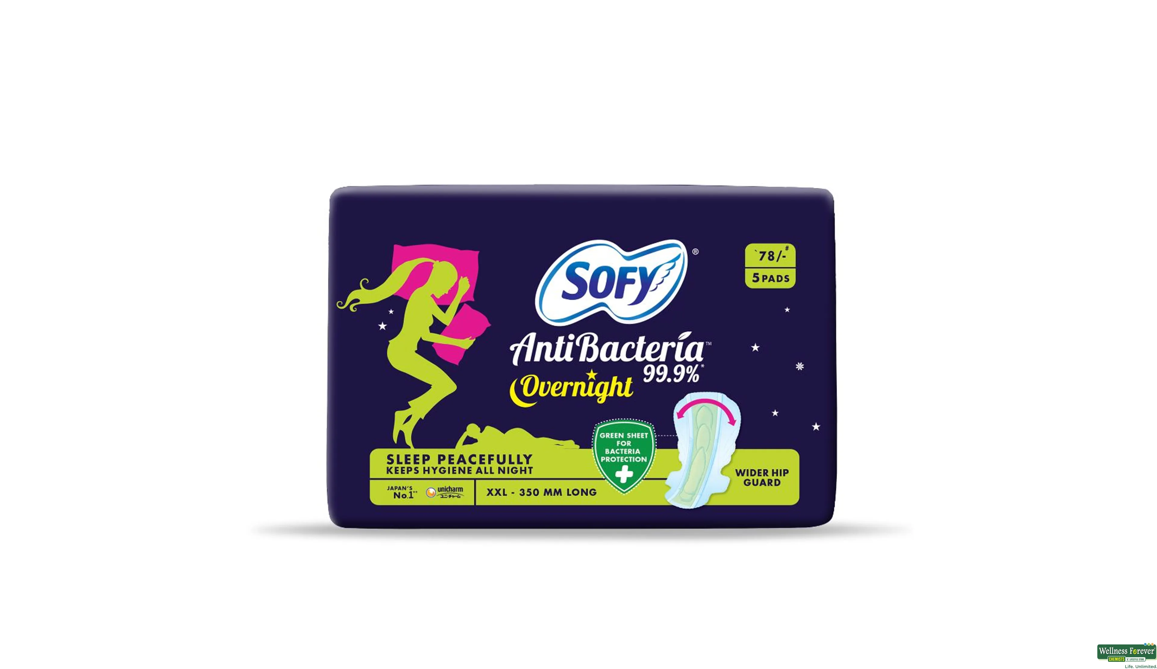 Buy Sofy Bodyfit Overnight Sanitary Pads, XXL, 5 pcs Online at