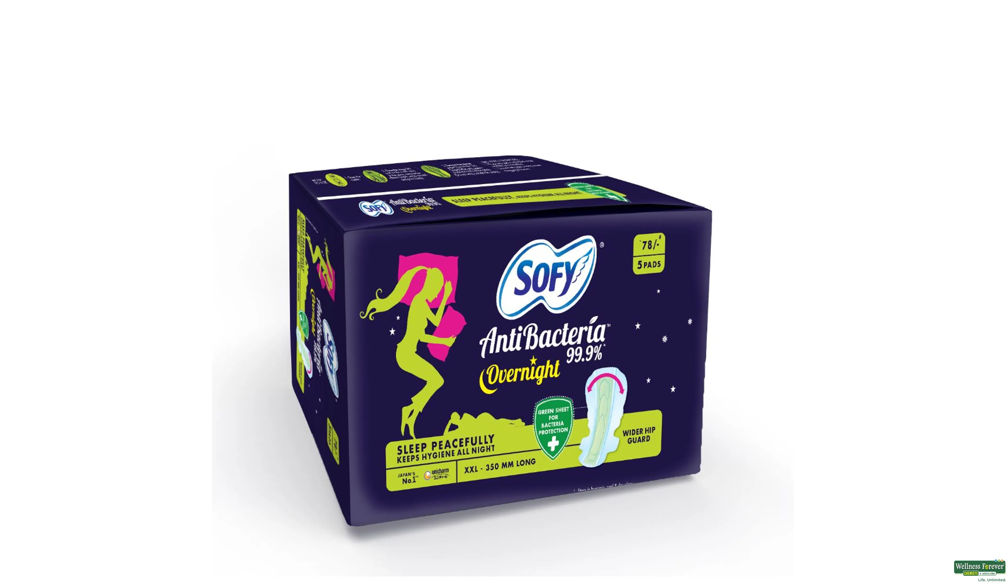 Sofy AntiBacteria Overnight XXL 5 Sanitary Pads Online - Sofy