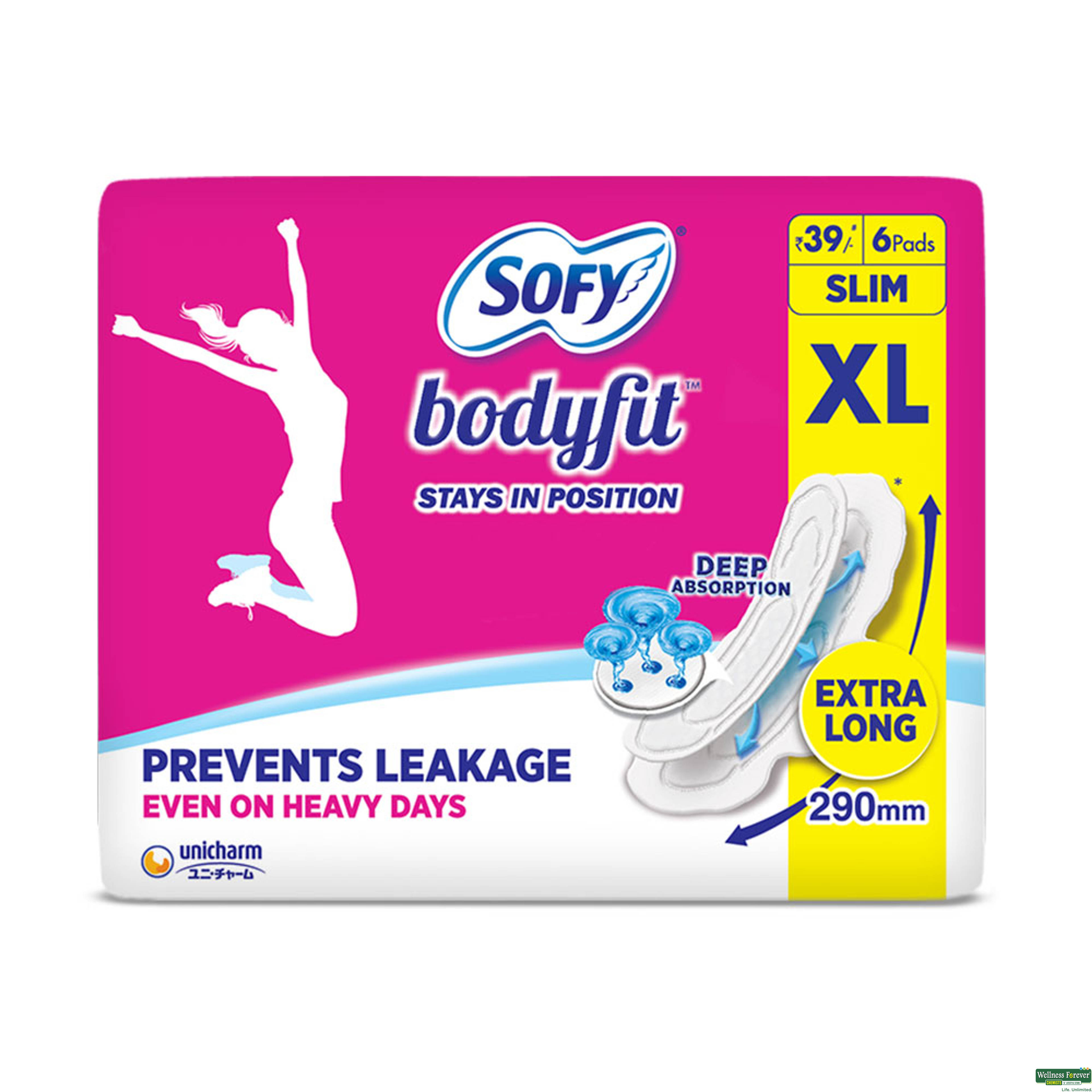 Sofy Bodyfit Sanitary Pads, XL, 6  Pieces-image