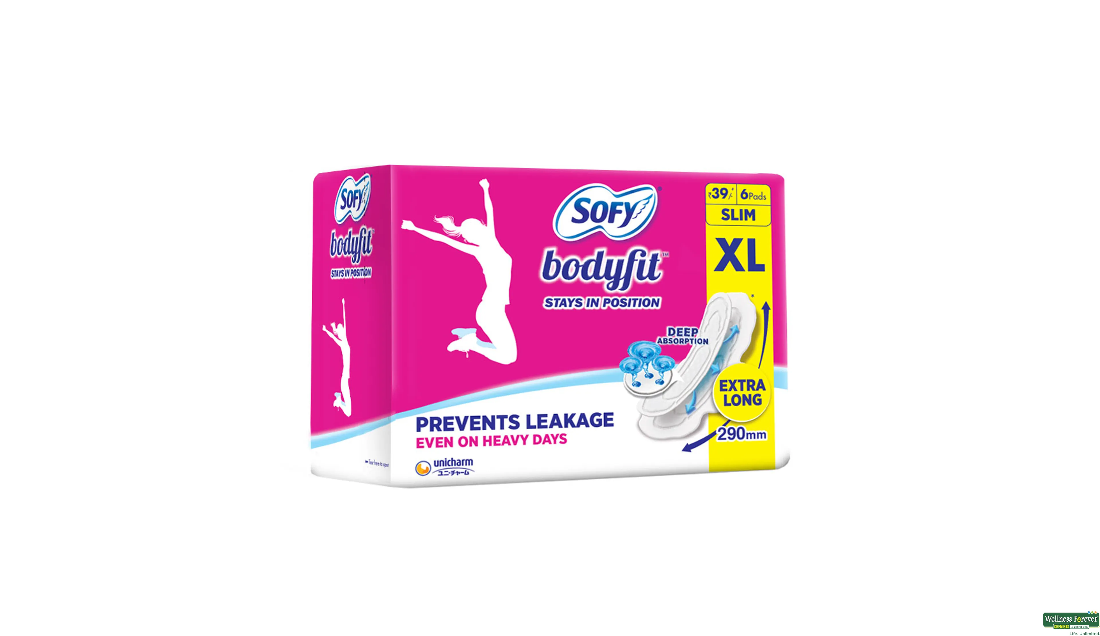 Sofy Bodyfit Extra Long 6 Pads for Leakage your Heavy Days - Sofy India