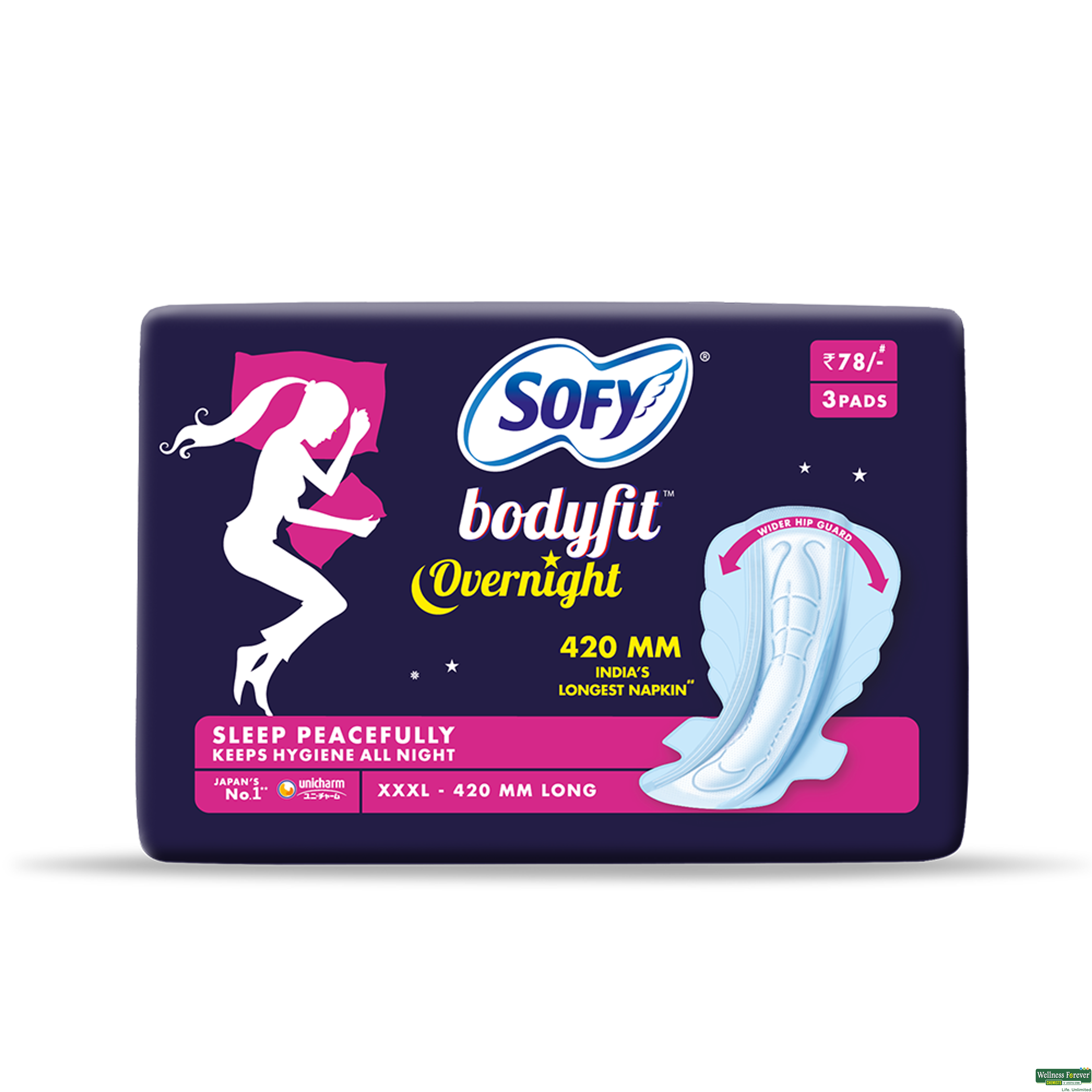Sofy Bodyfit Overnight Sanitary Pads XXXL 3 Pieces-image