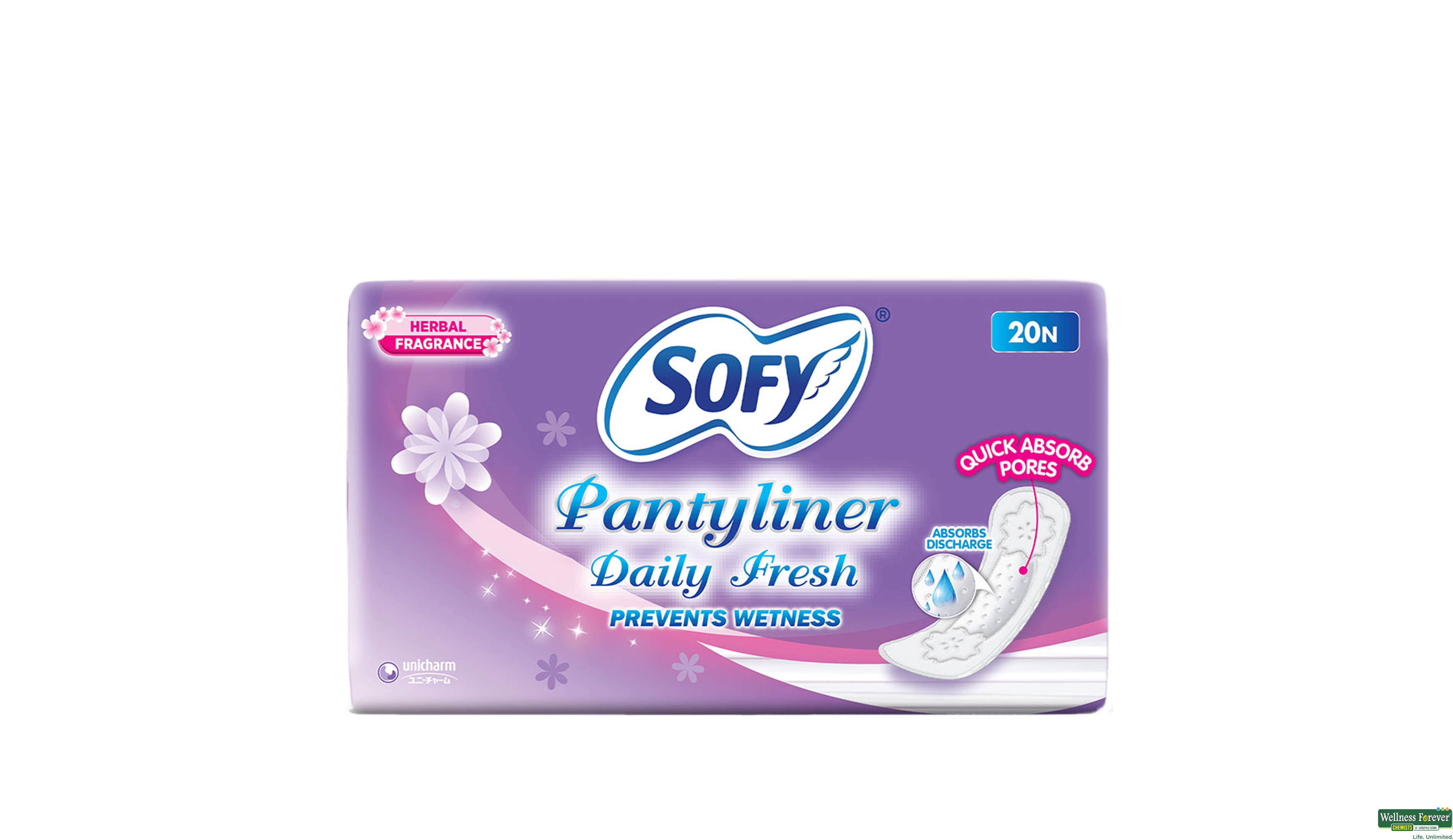 SOFY PANTYLINER DAILY FRESH 20PC- 1, 20PC, null