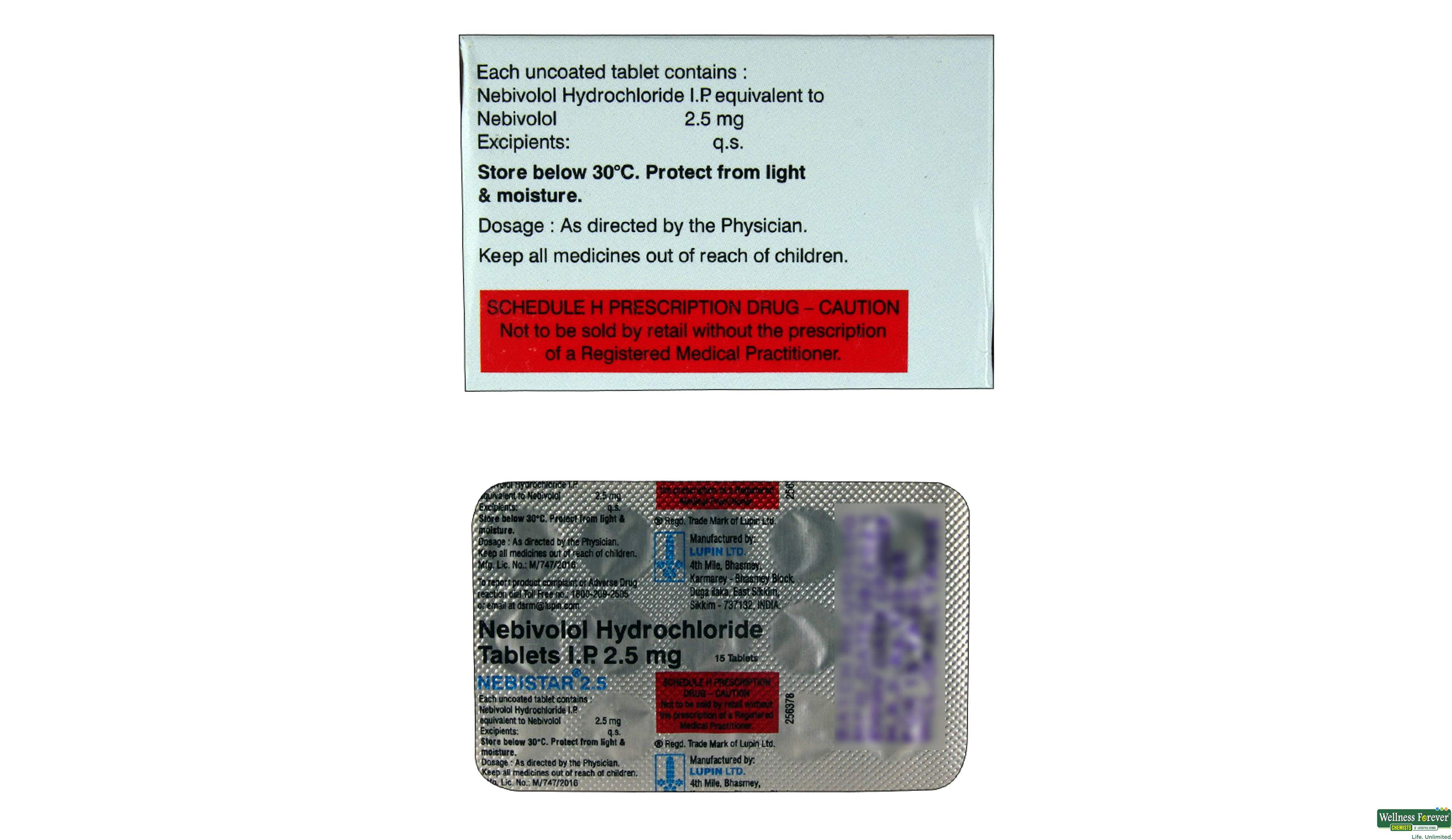 NEBISTAR 2.5MG 15TAB- 2, 15TAB, 