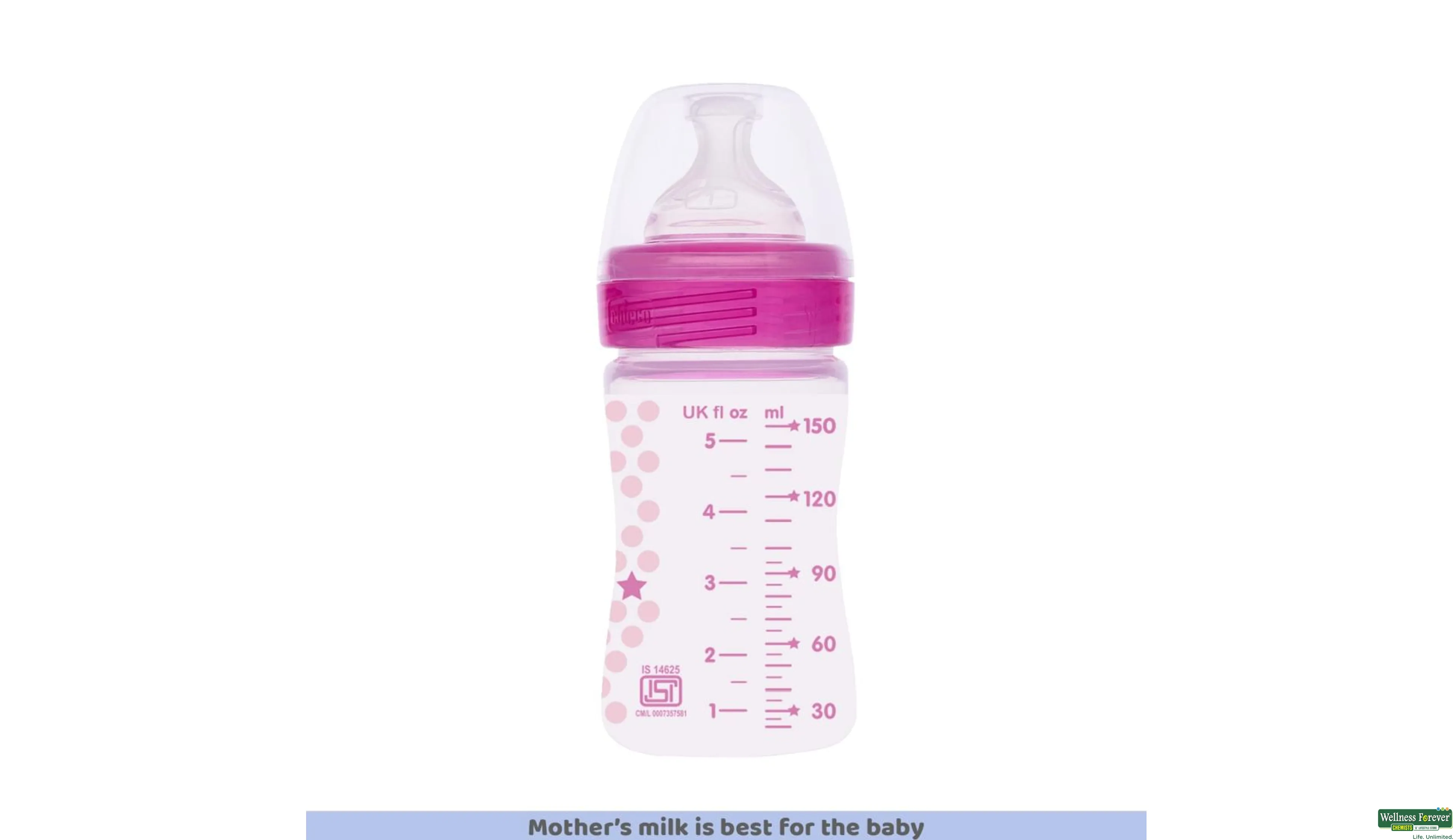 CHICCO FEED/BOTT PINK 150ML- 2, 150ML, 