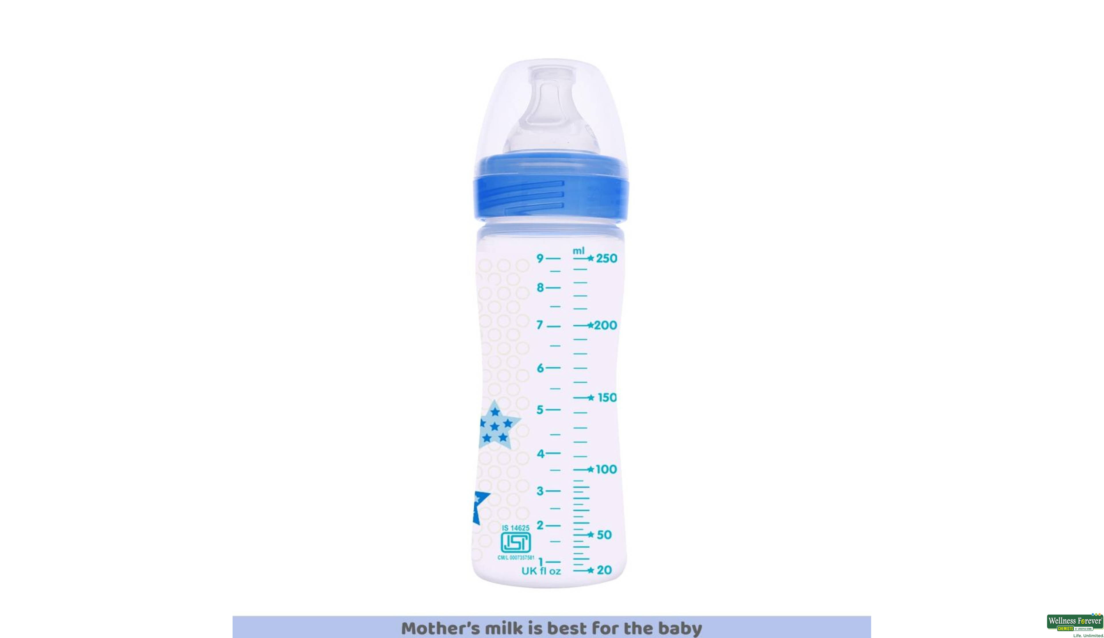 CHICCO FEED/BOTT BLUE 250ML- 2, 250ML, 