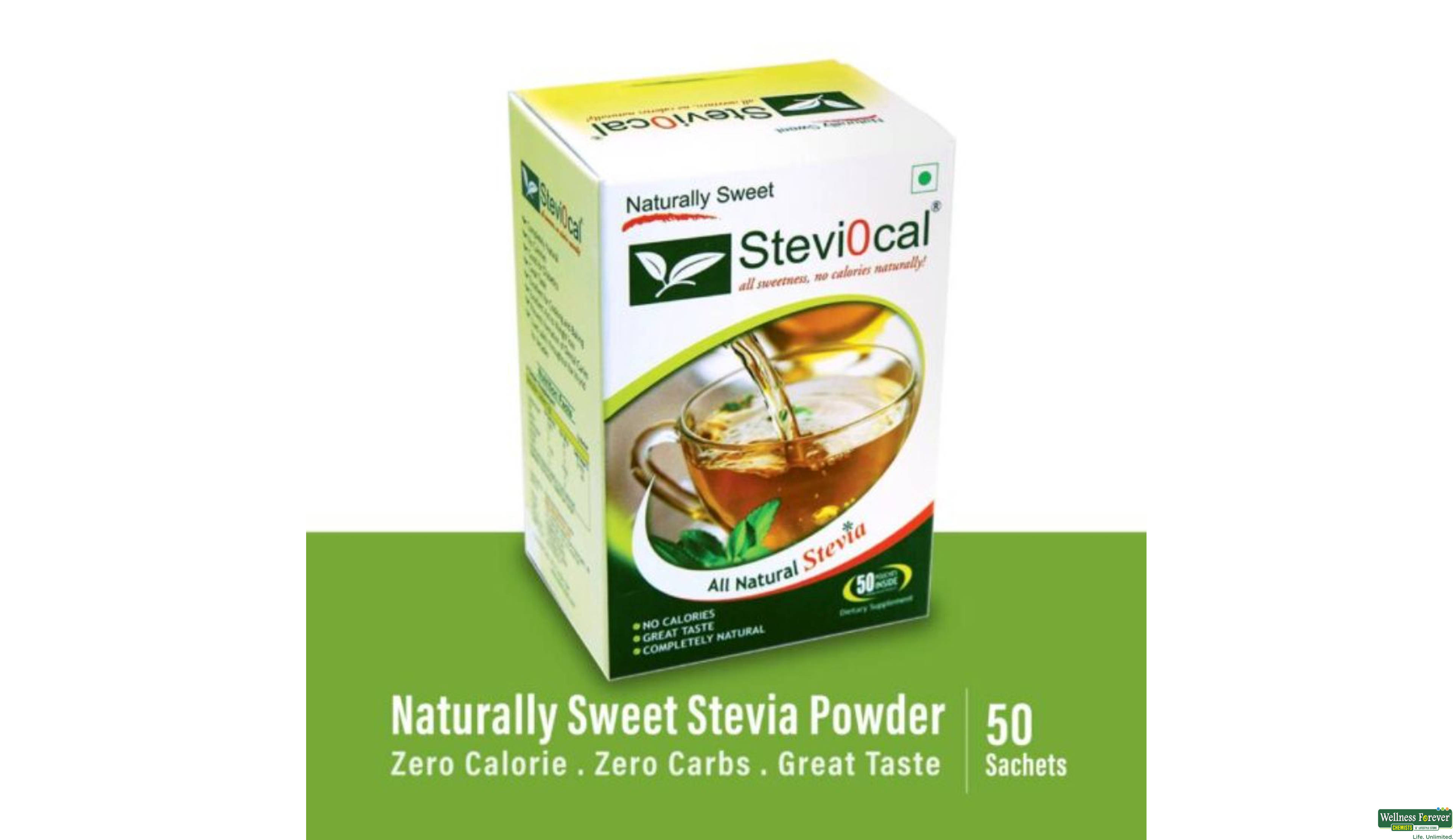 STEVI0CAL NATURLLY SWEET SACH 50PC- 3, 50PC, null