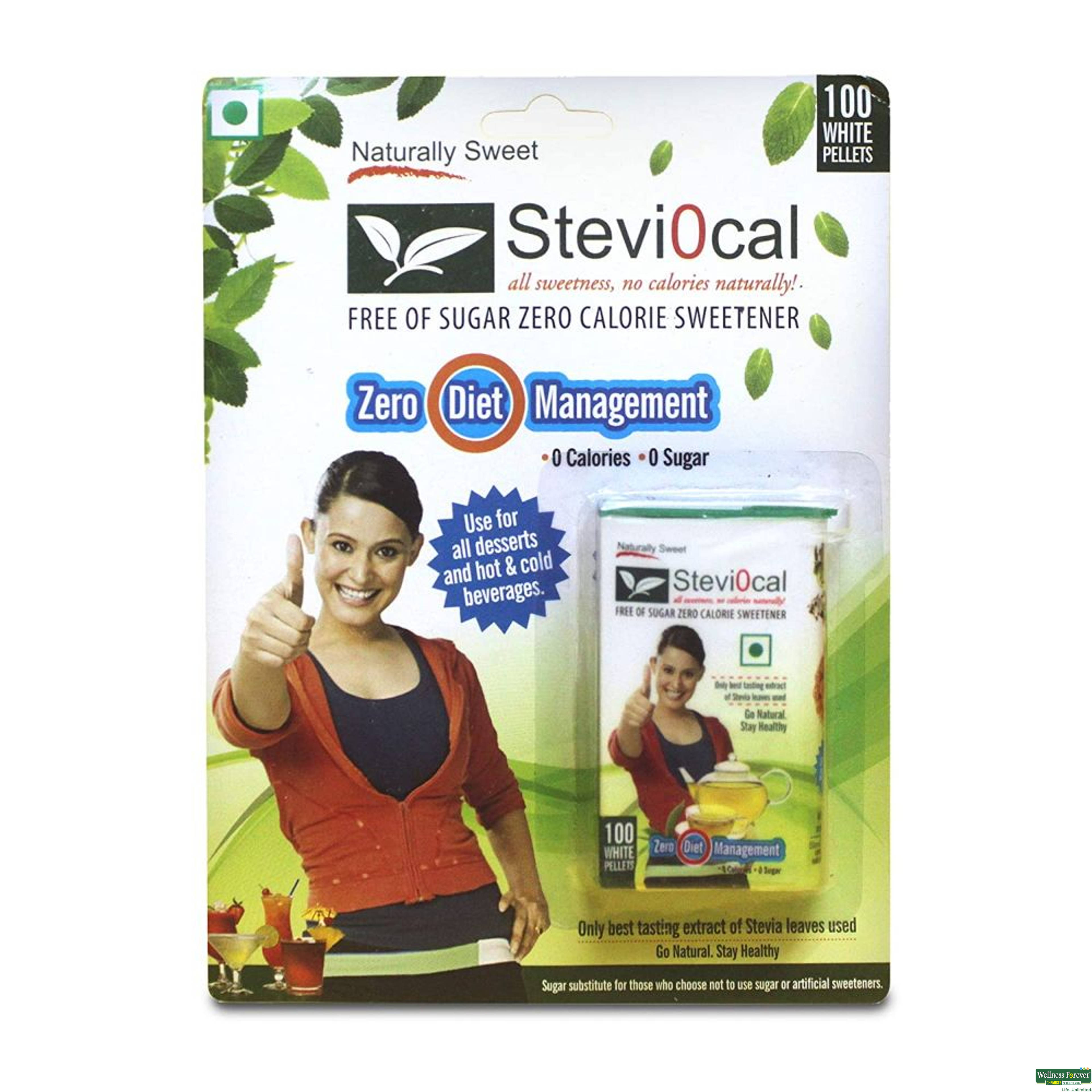 Steviocal Natural Sweetener, 100 pellets-image