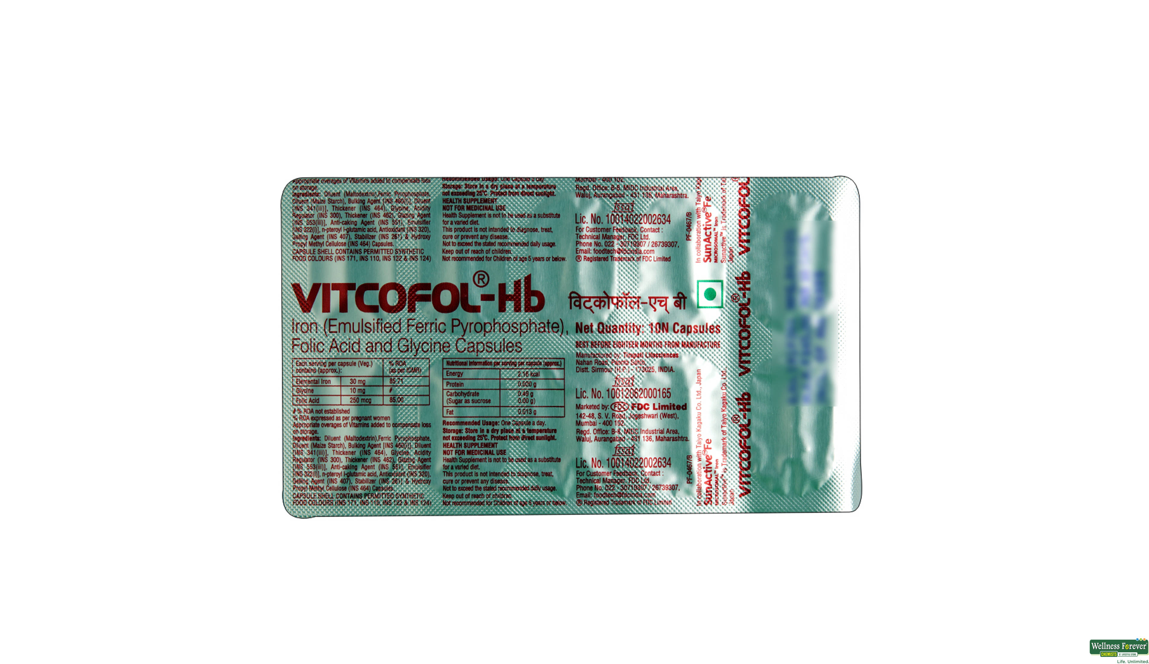VITCOFOL-HB 10CAP- 2, 10CAP, 