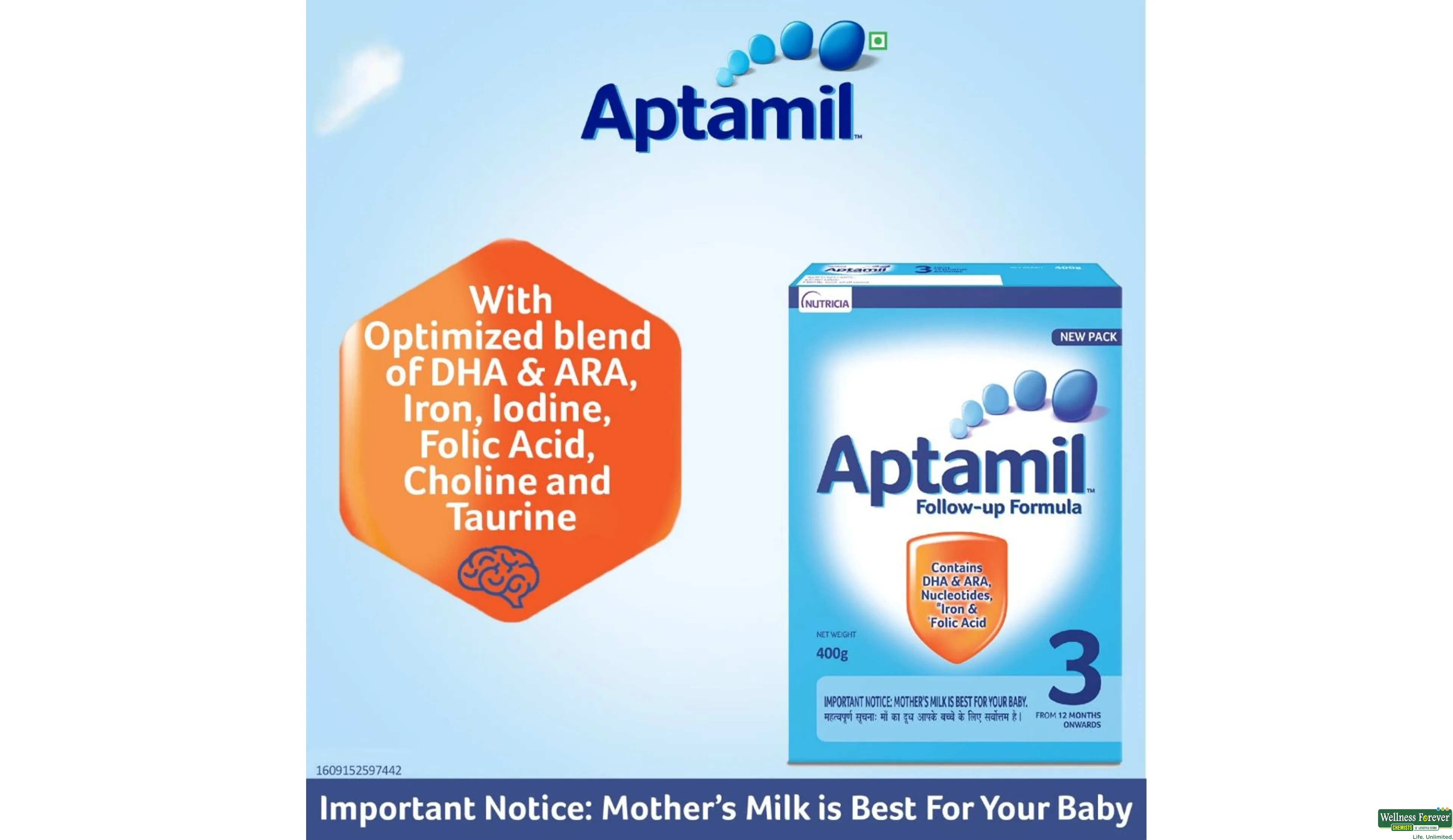 Buy Aptamil Stage 3 Infant Formula Powder, 400 g Online at Best Prices