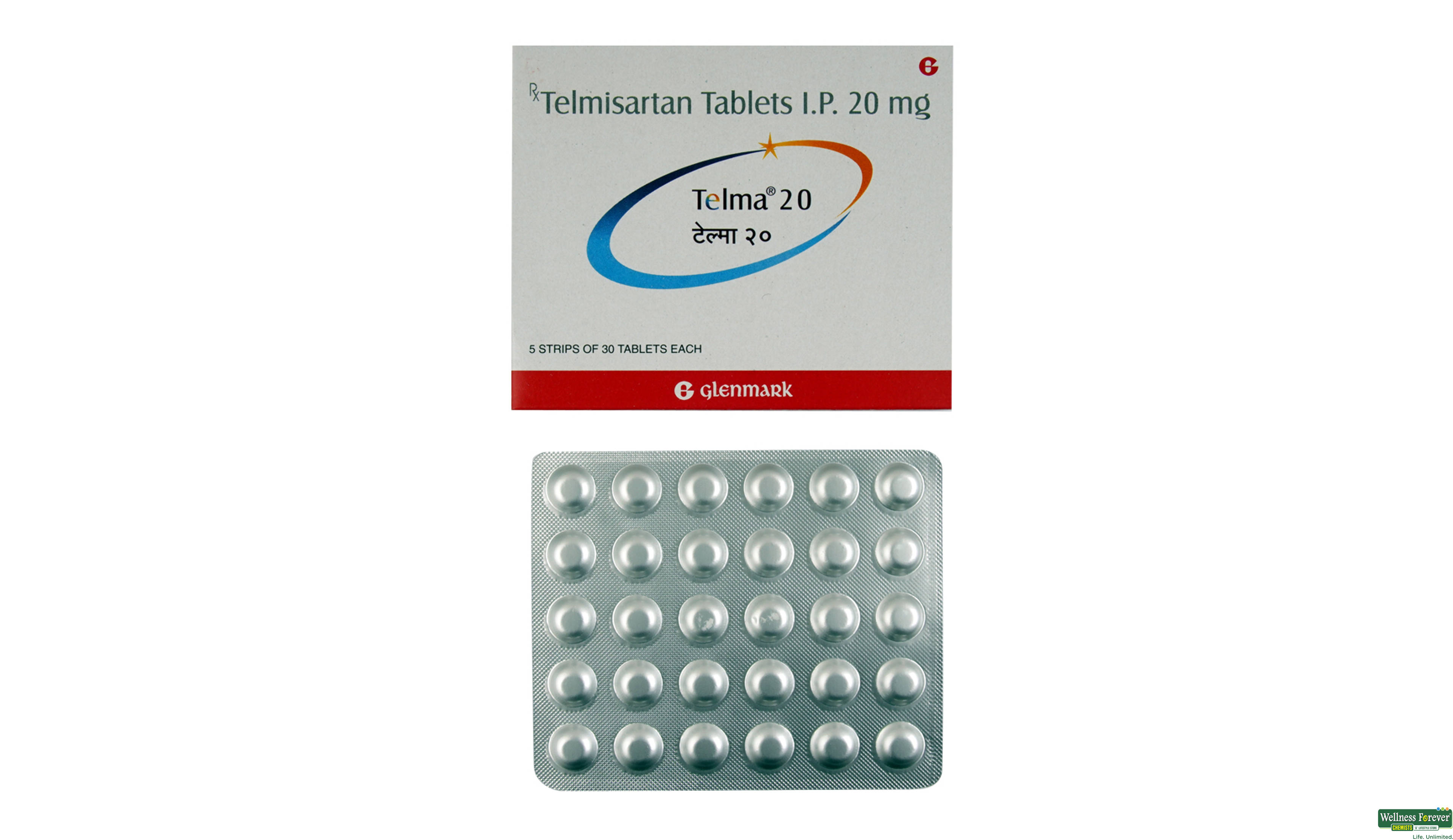 TELMA 20MG 30TAB- 1, 30TAB, •Supports Heart Health: Helps in reducing stress on the heart by managing blood pressure.

•Reduces Risk of Stroke: By controlling blood pressure, it lowers the chances of having a stroke.

•Kidney Friendly: Helps in maintaining kidney function, which is often compromised by high blood pressure.