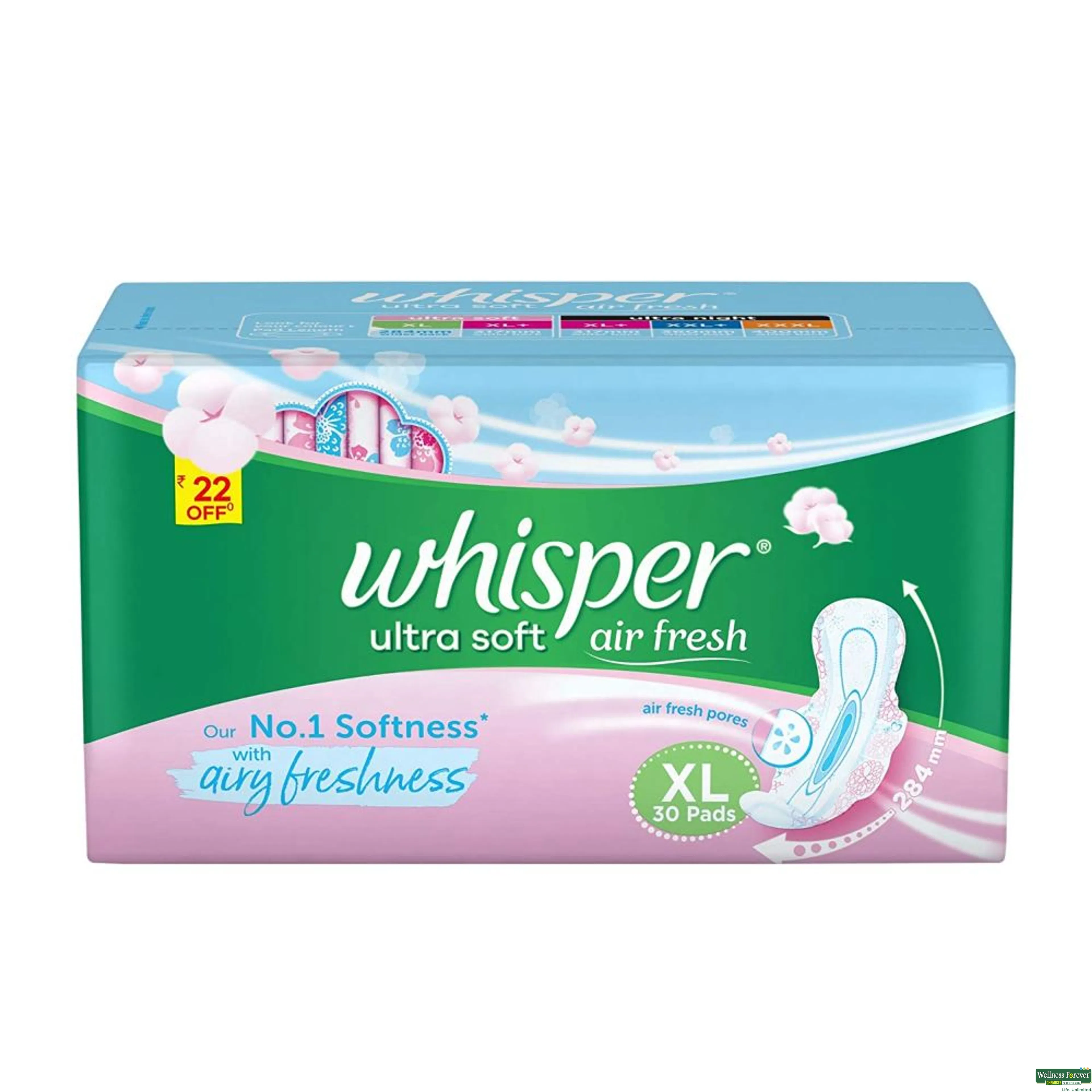 WHISPER SA/PAD ULTRA SOFT WINGS XL 30PC-image