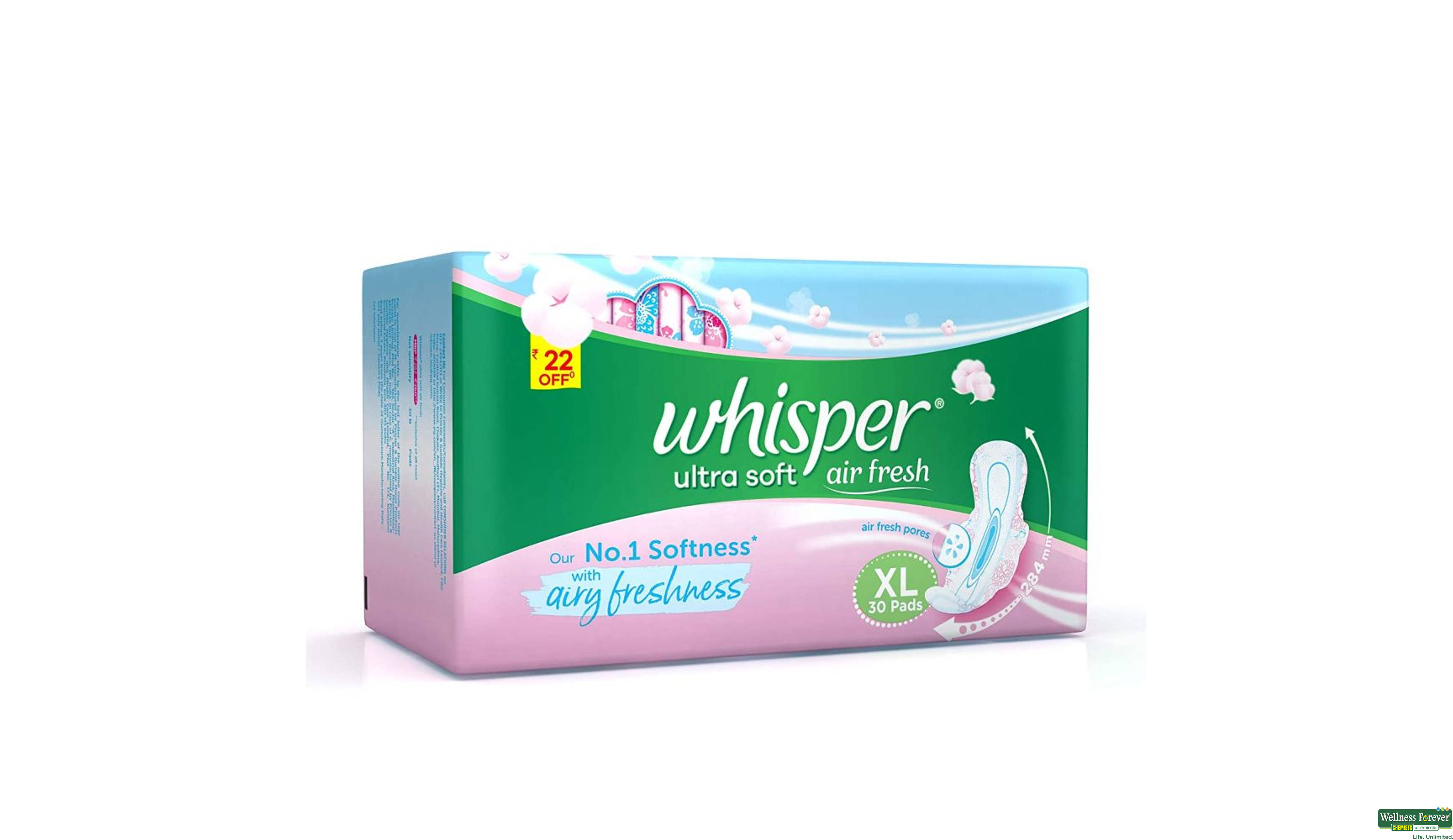 WHISPER SA/PAD ULTRA SOFT WINGS XL 30PC- 2, 30PC, 