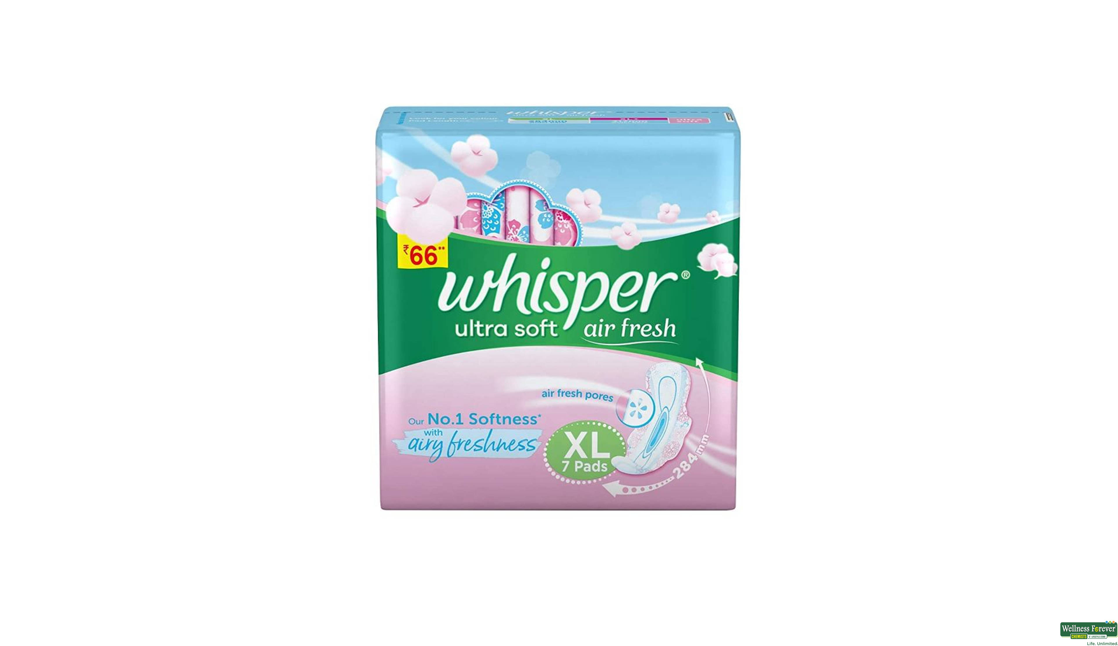 WHISPER SA/PAD ULTRA SOFT WINGS XL 7PC- 1, 7PC, 