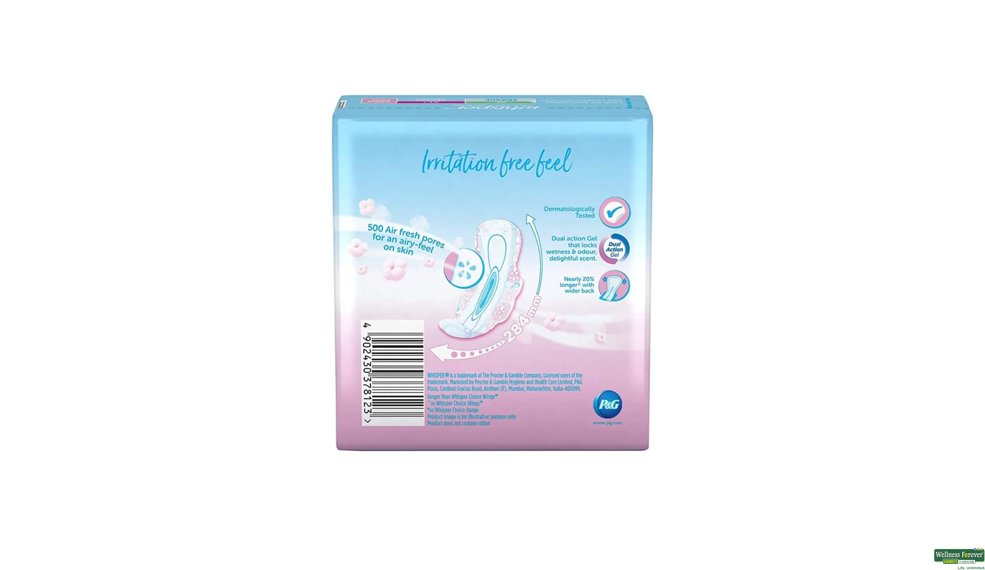 Whisper Ultra Soft Sanitary Pads - 50 Pieces (XL)