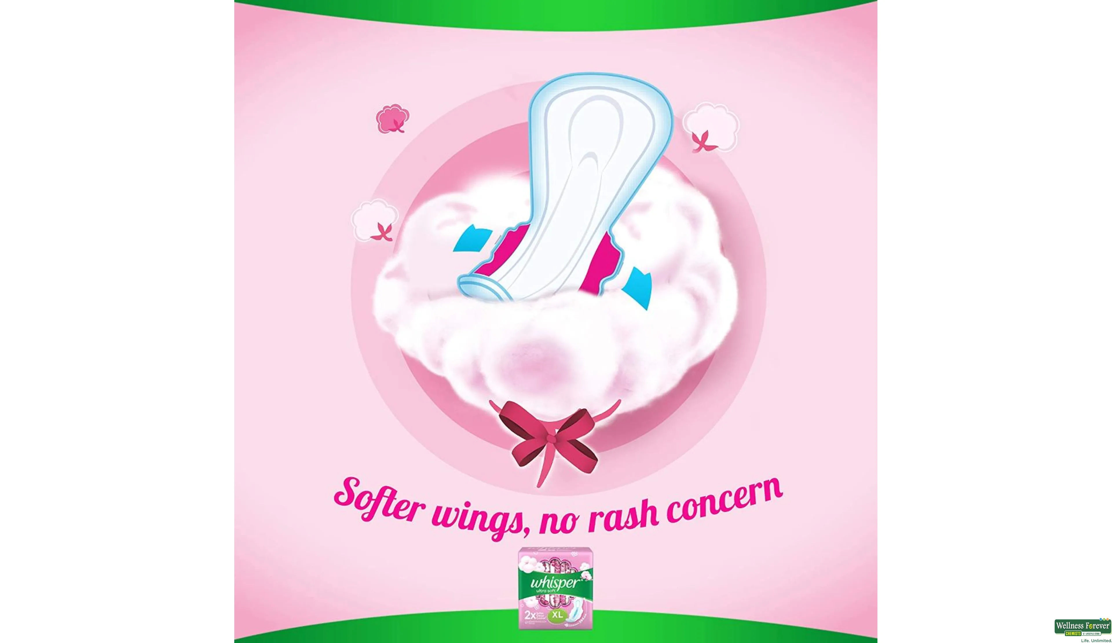 Whisper Ultra Soft XL Plus Wings Sanitary Pad (Pack of 30) pink Sanitary  Pad, Buy Women Hygiene products online in India