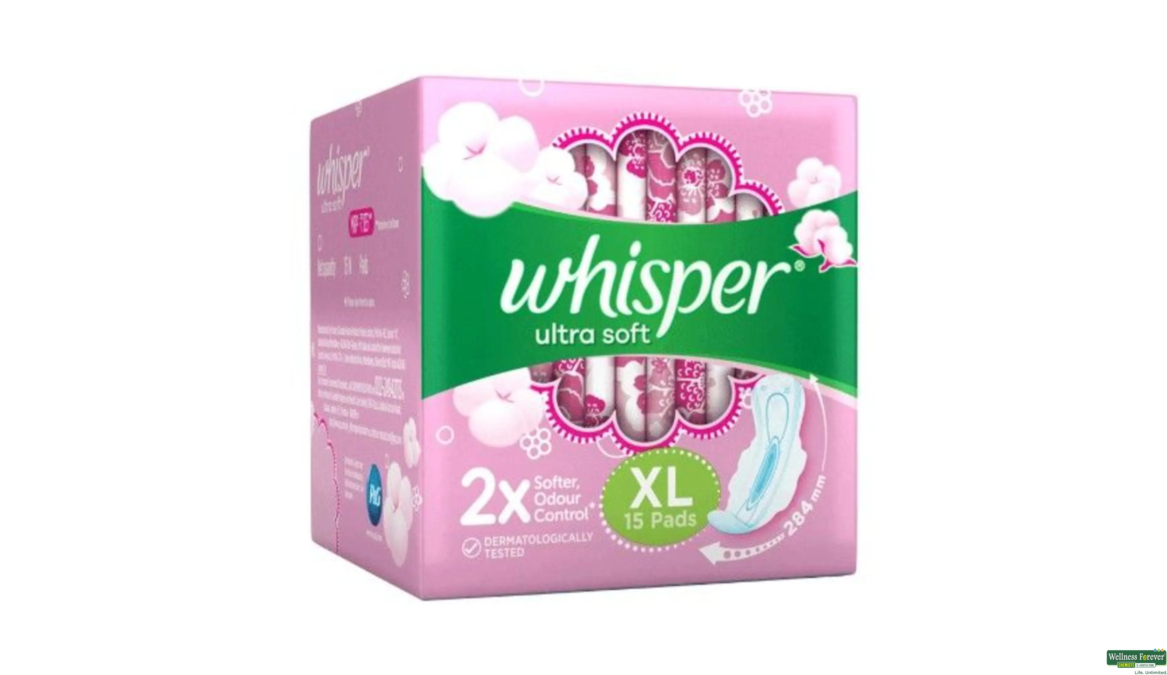 Whisper Ultra Soft Sanitary Pads - 50 Pieces (XL)