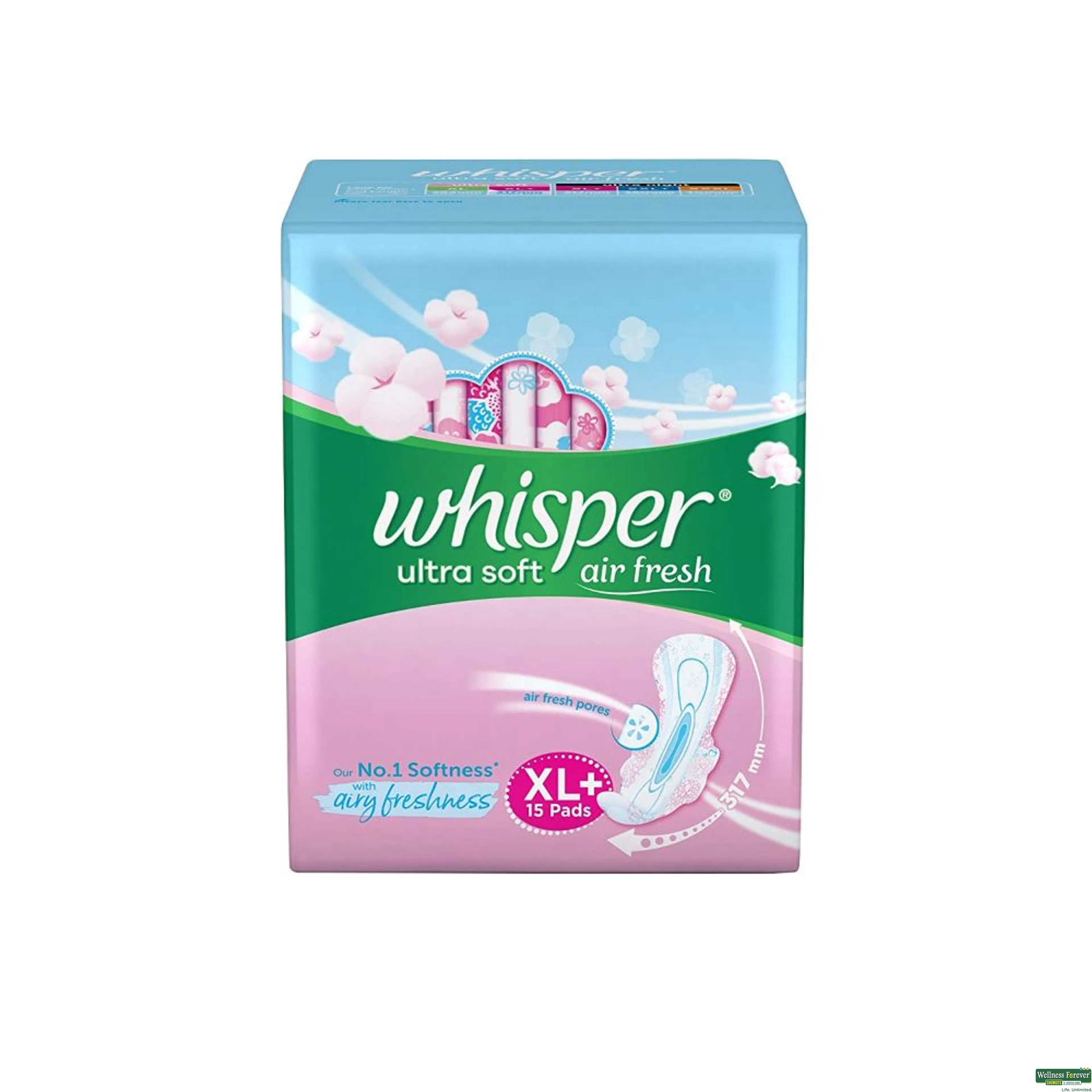 WHISPER SA/PAD ULTRA SOFT WINGS XL+ 15PC-image