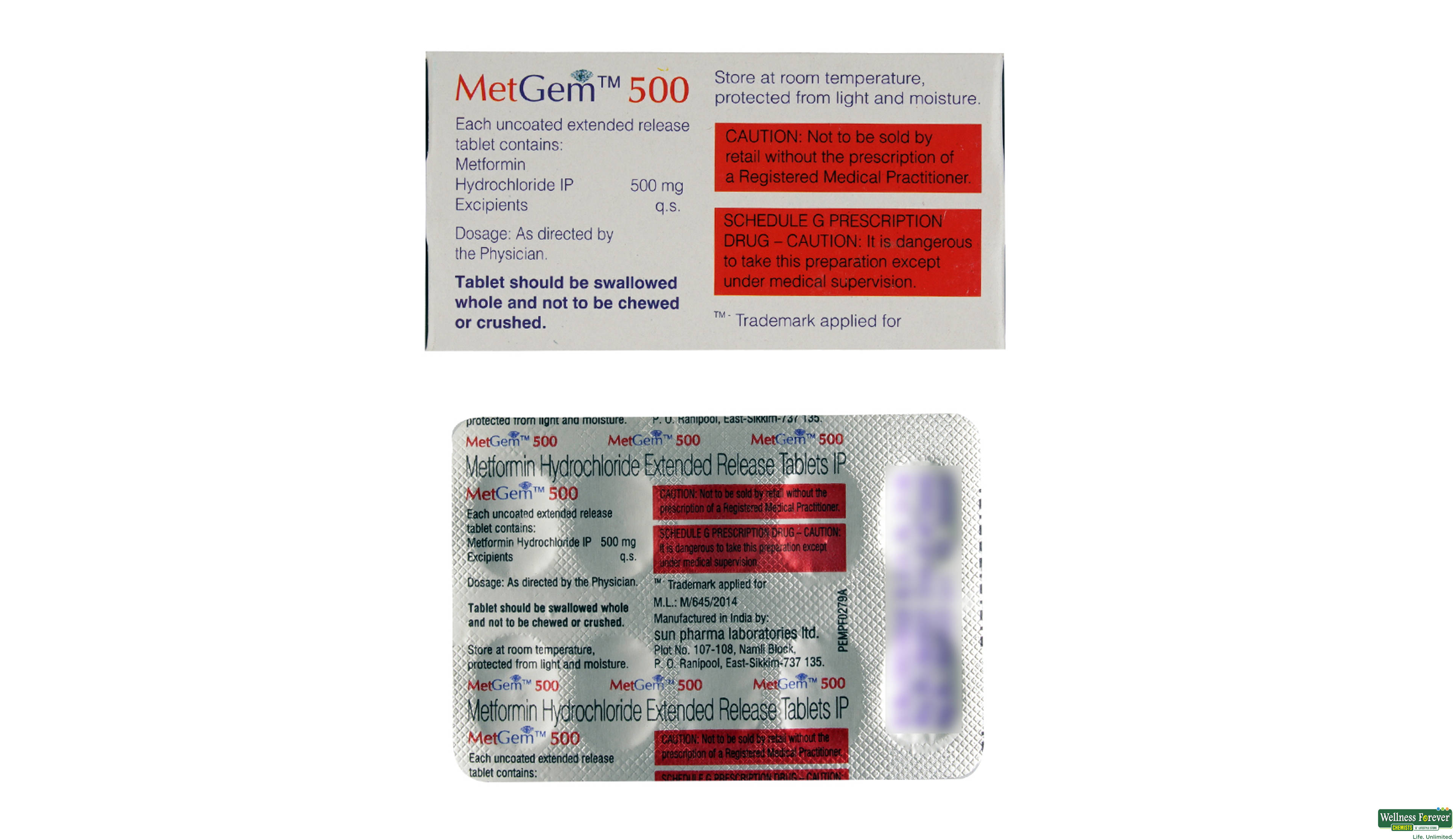 METGEM 500MG 10TAB- 2, 10TAB, 