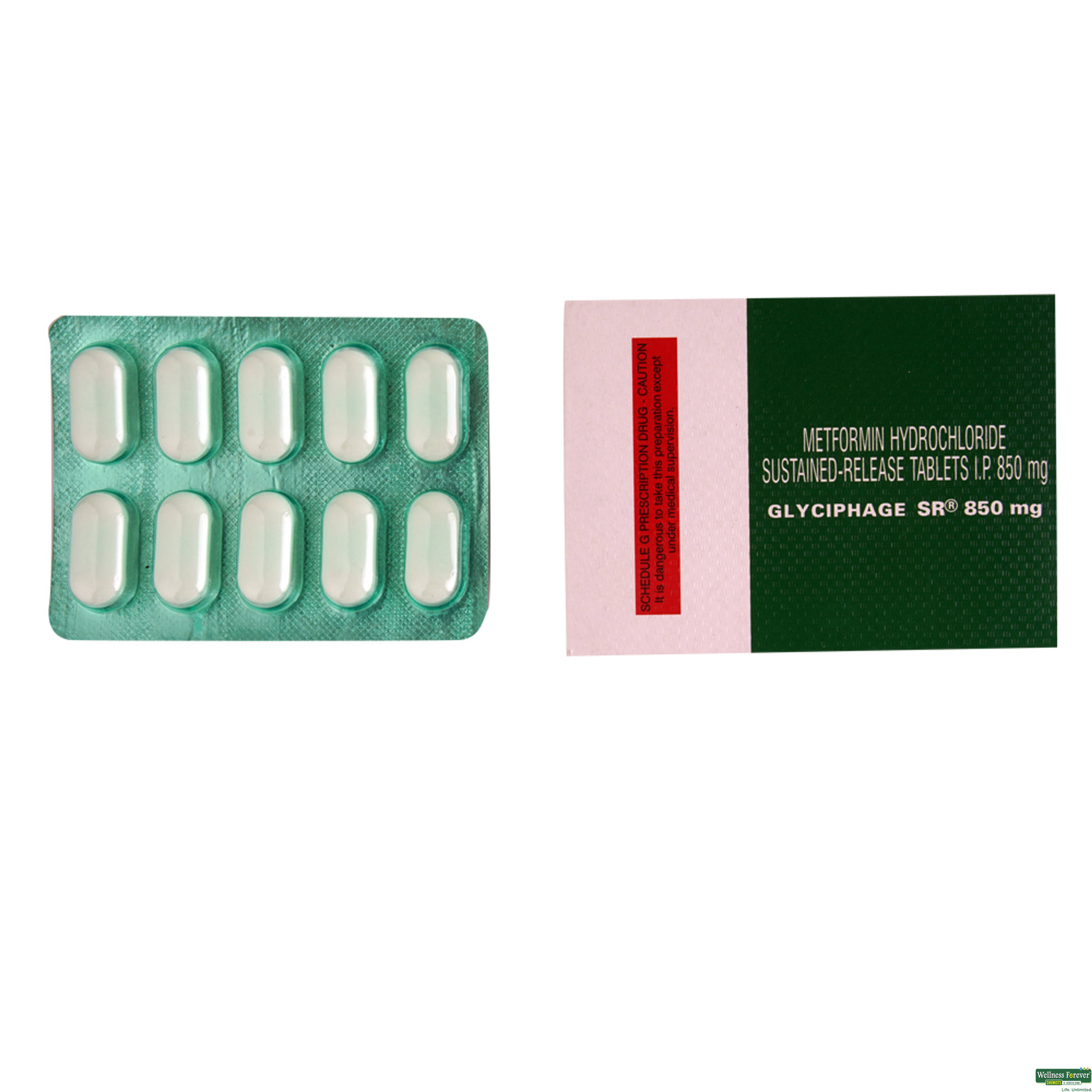 Glyciphage-SR 850mg 10 Tablets-image
