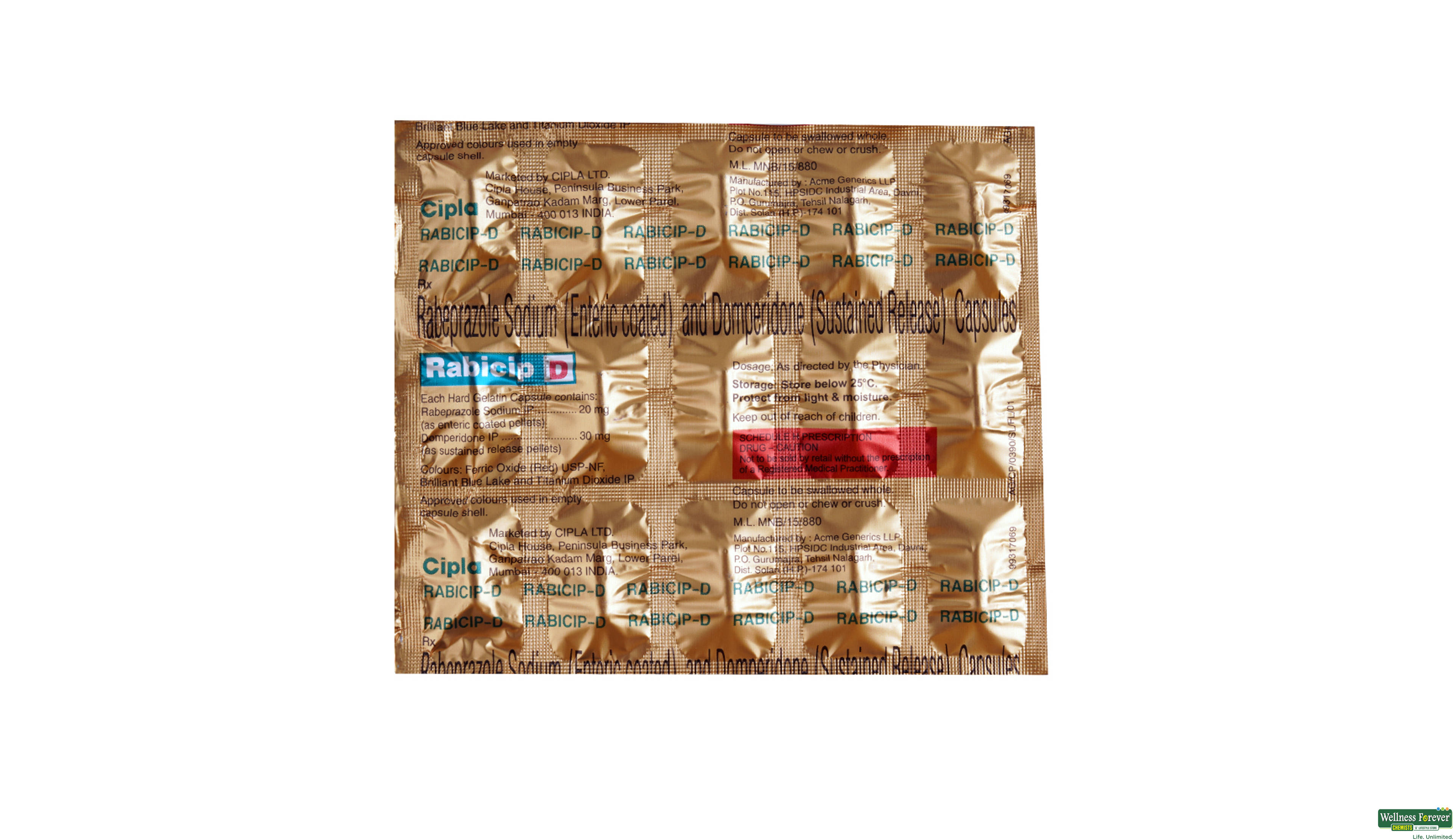 RABICIP-D 15CAP- 1, 15CAP, 