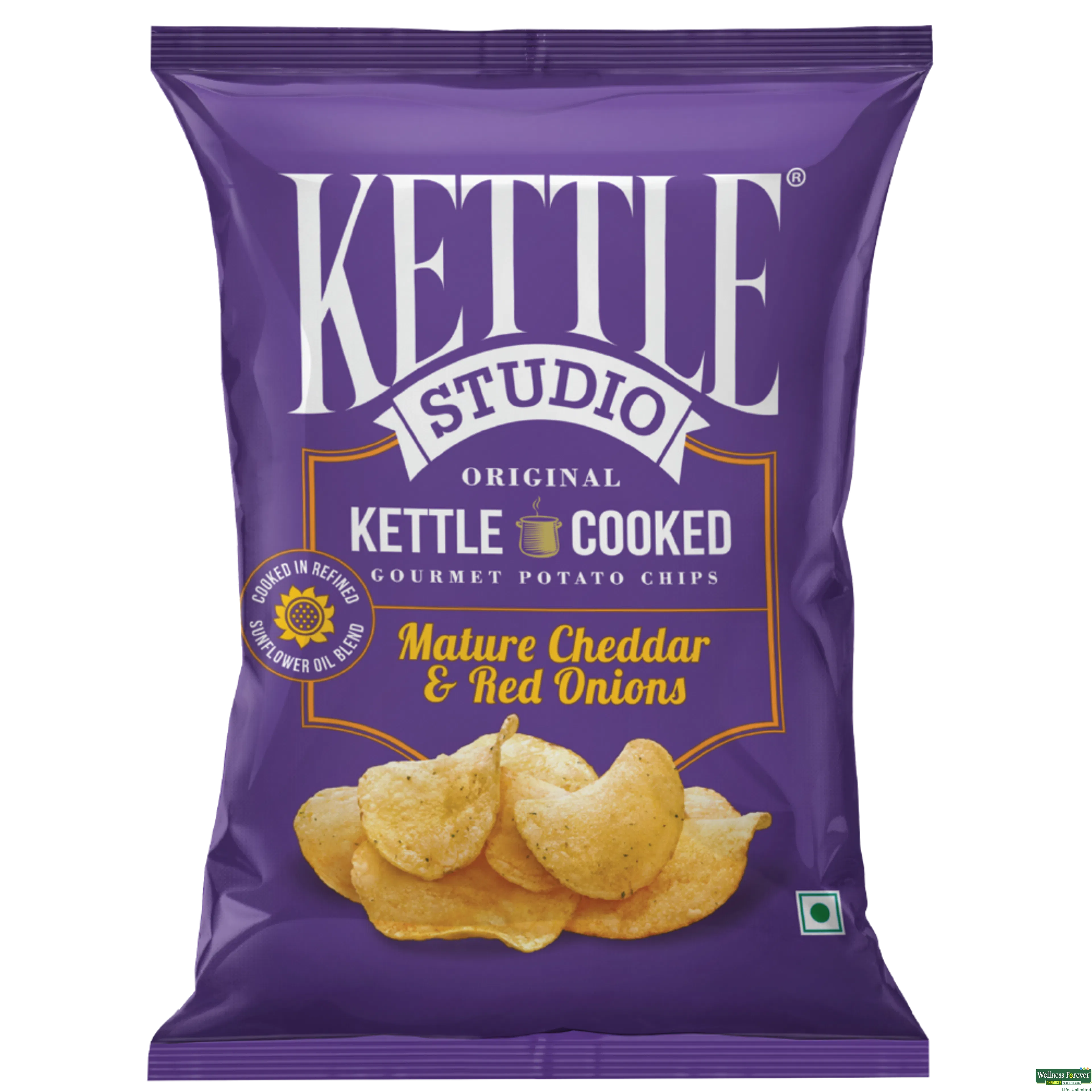 KETTLE CHIPS MATURE CHEDDAR & RED ONION 113GM-image