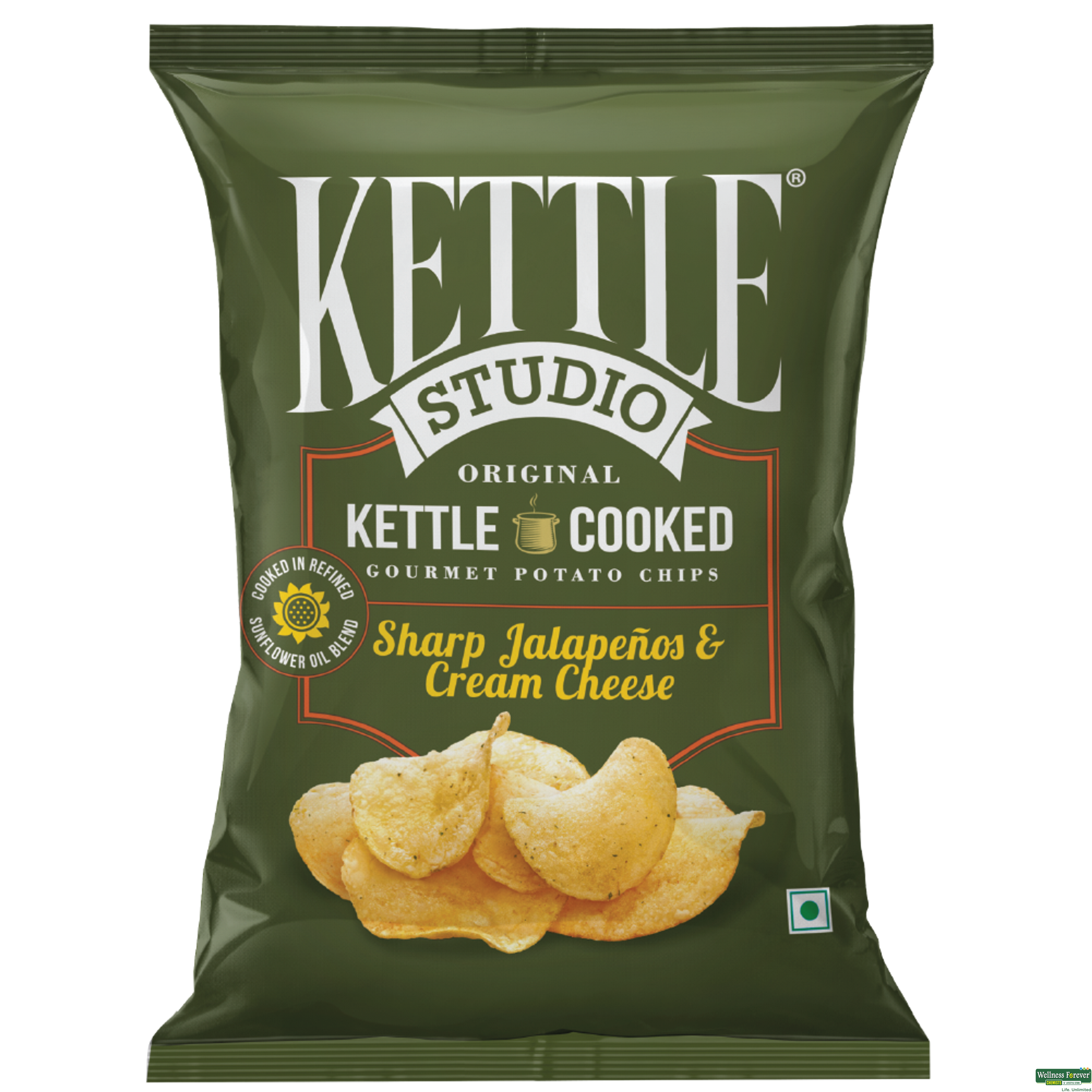 Kettle Studio Potato Chips Rock Sea Salt & English Vinegar, 113 g-image