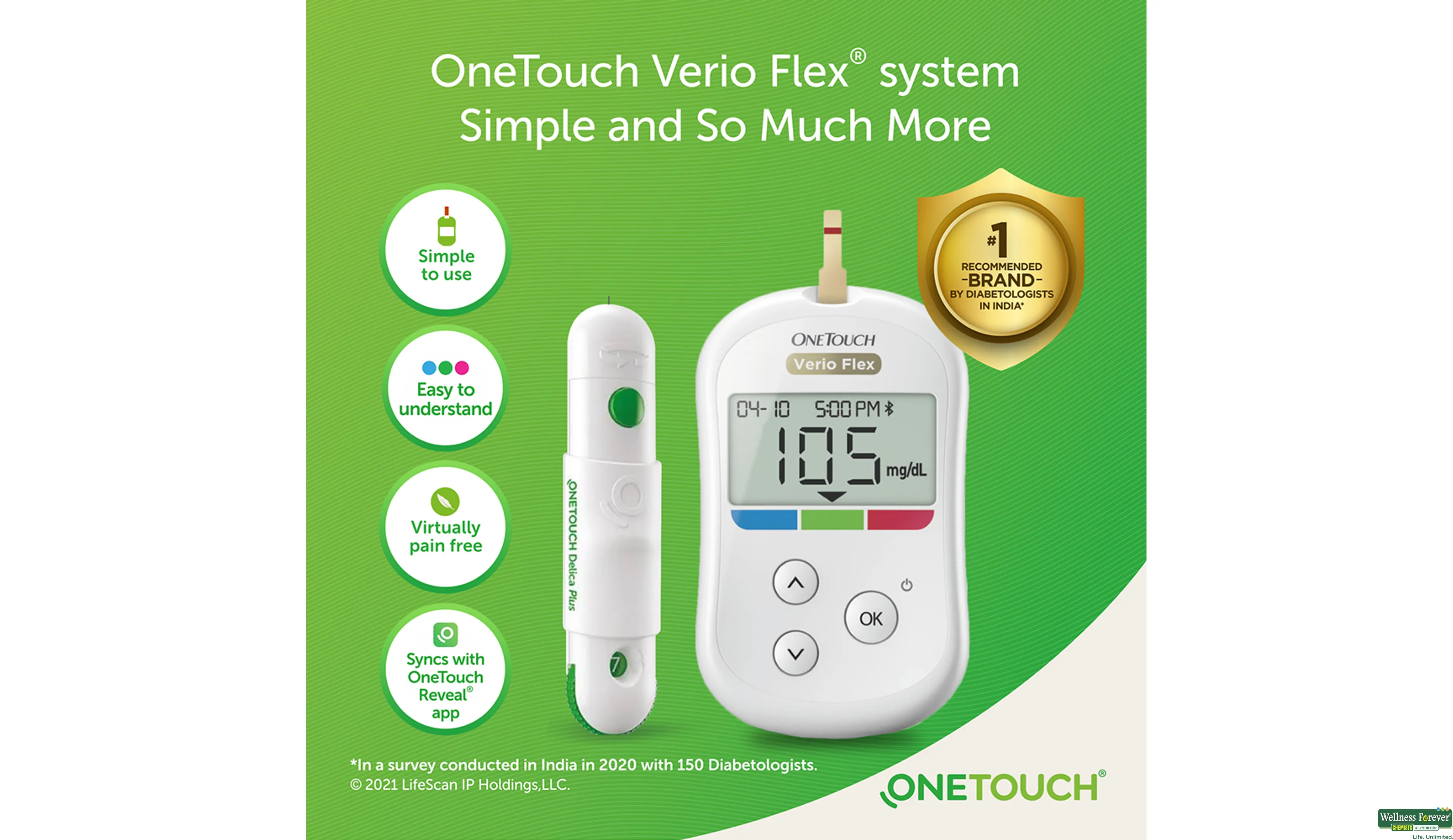 Buy Verio Flex Blood Glucose Monitor, 1 pc Online at Best