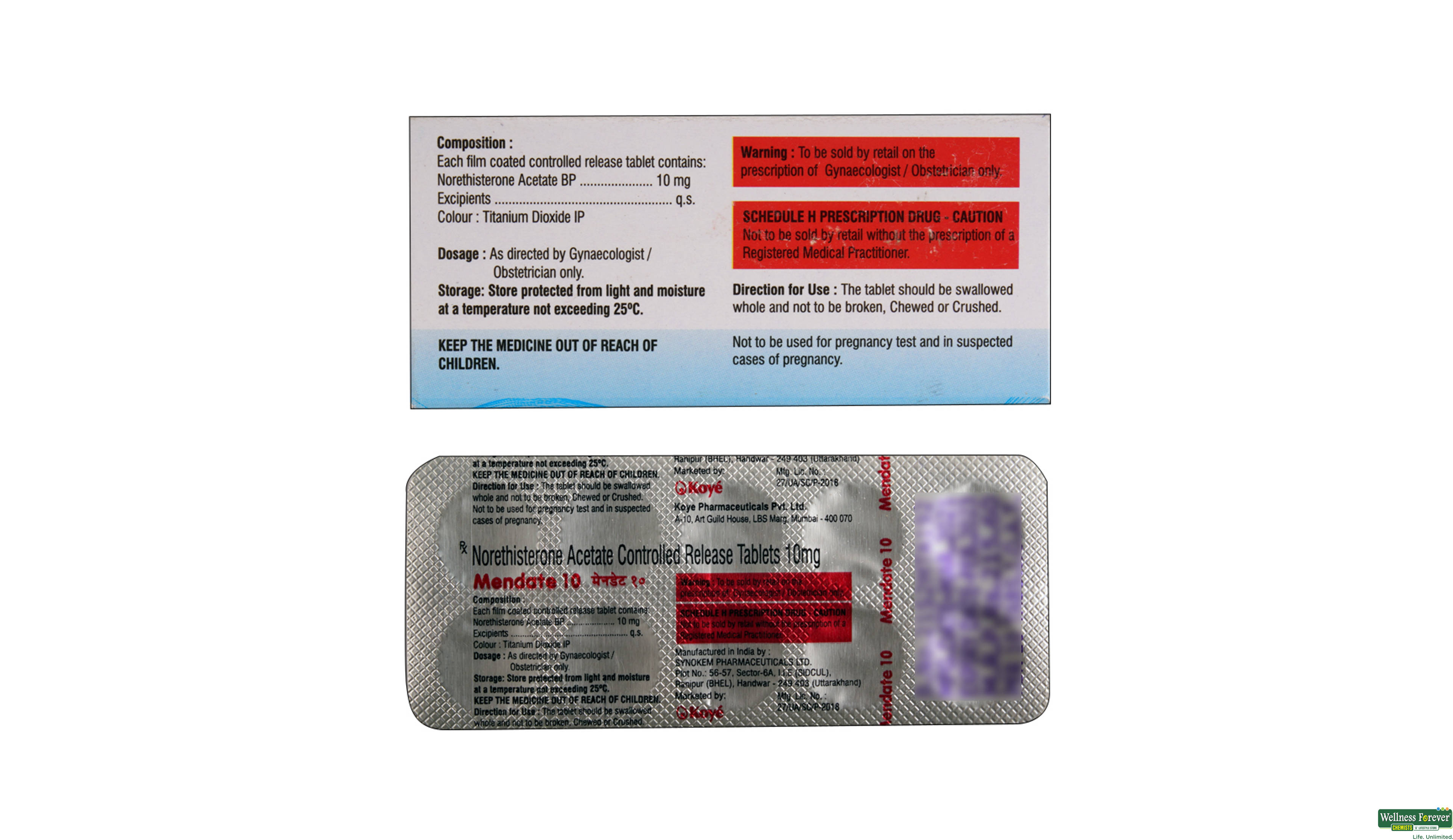 MENDATE 10MG 10TAB- 2, 10TAB, 