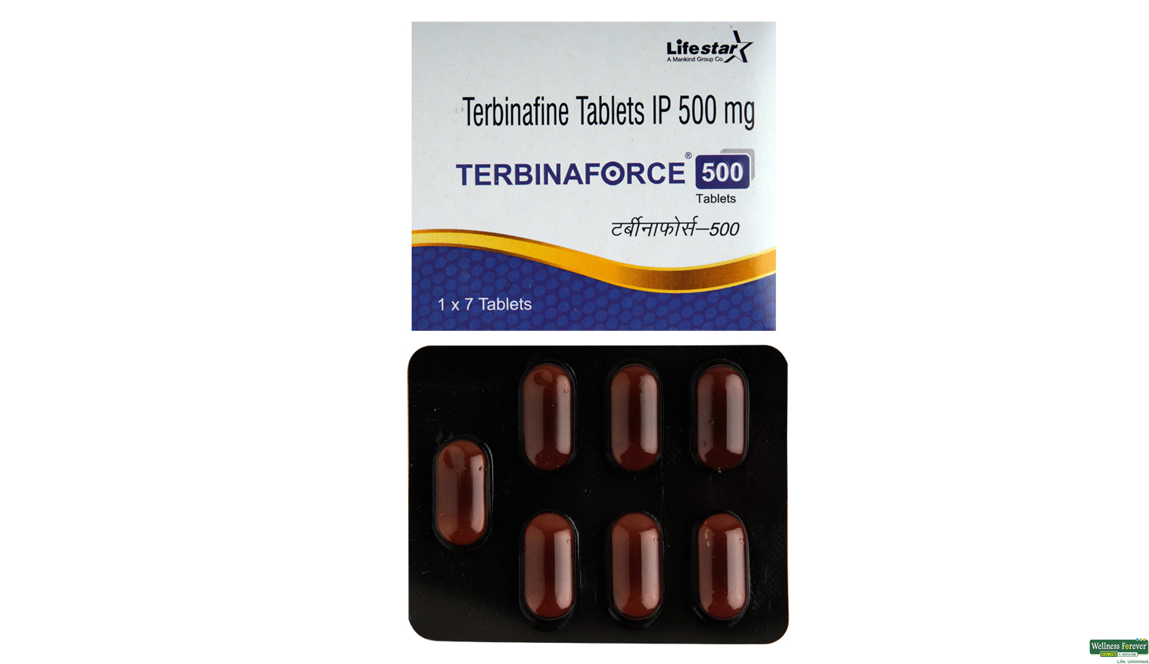 TERBINAFORCE 500MG 7TAB- 1, 7TAB, 
