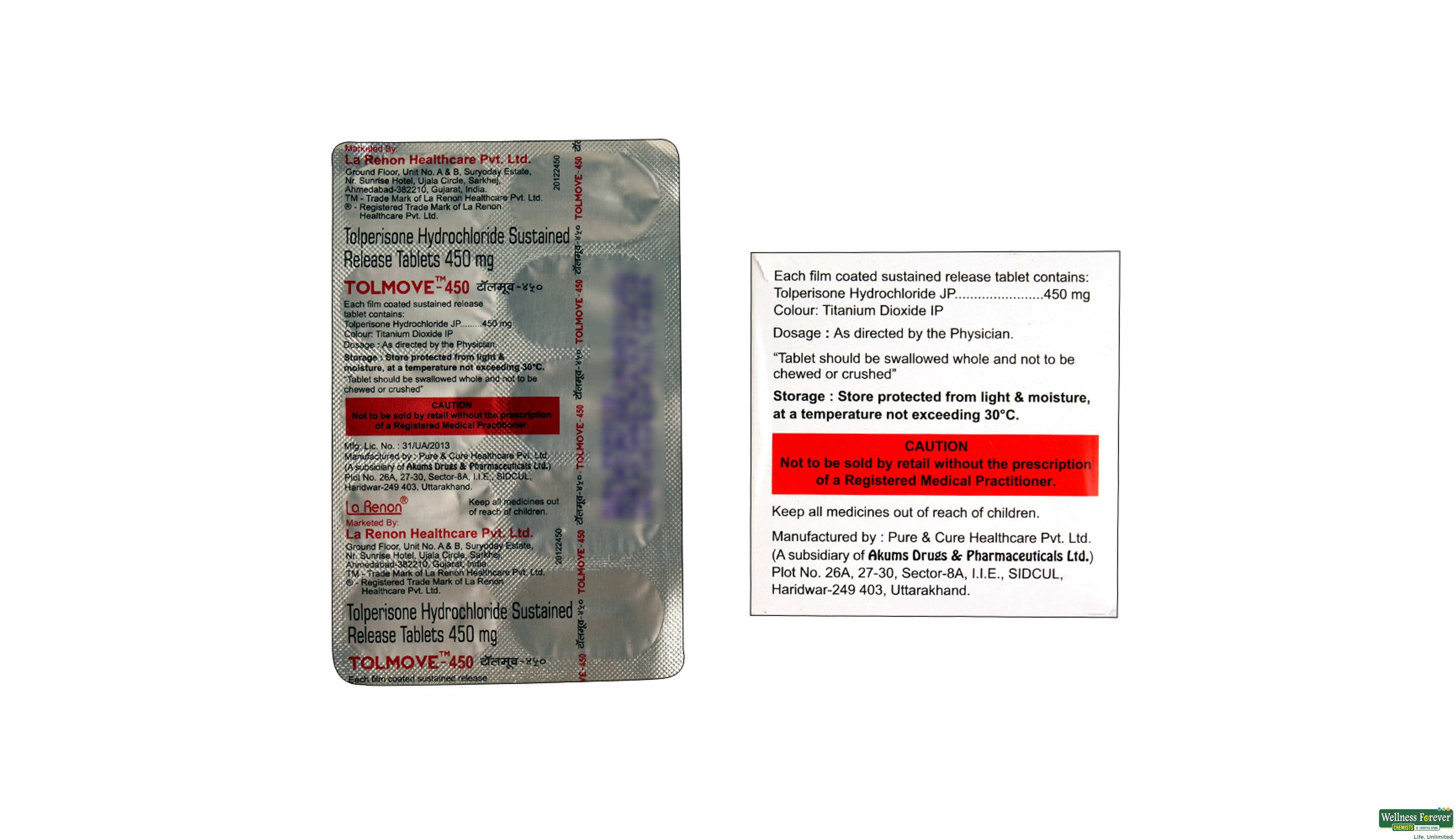 TOLMOVE 450MG 10TAB- 2, 10TAB, 