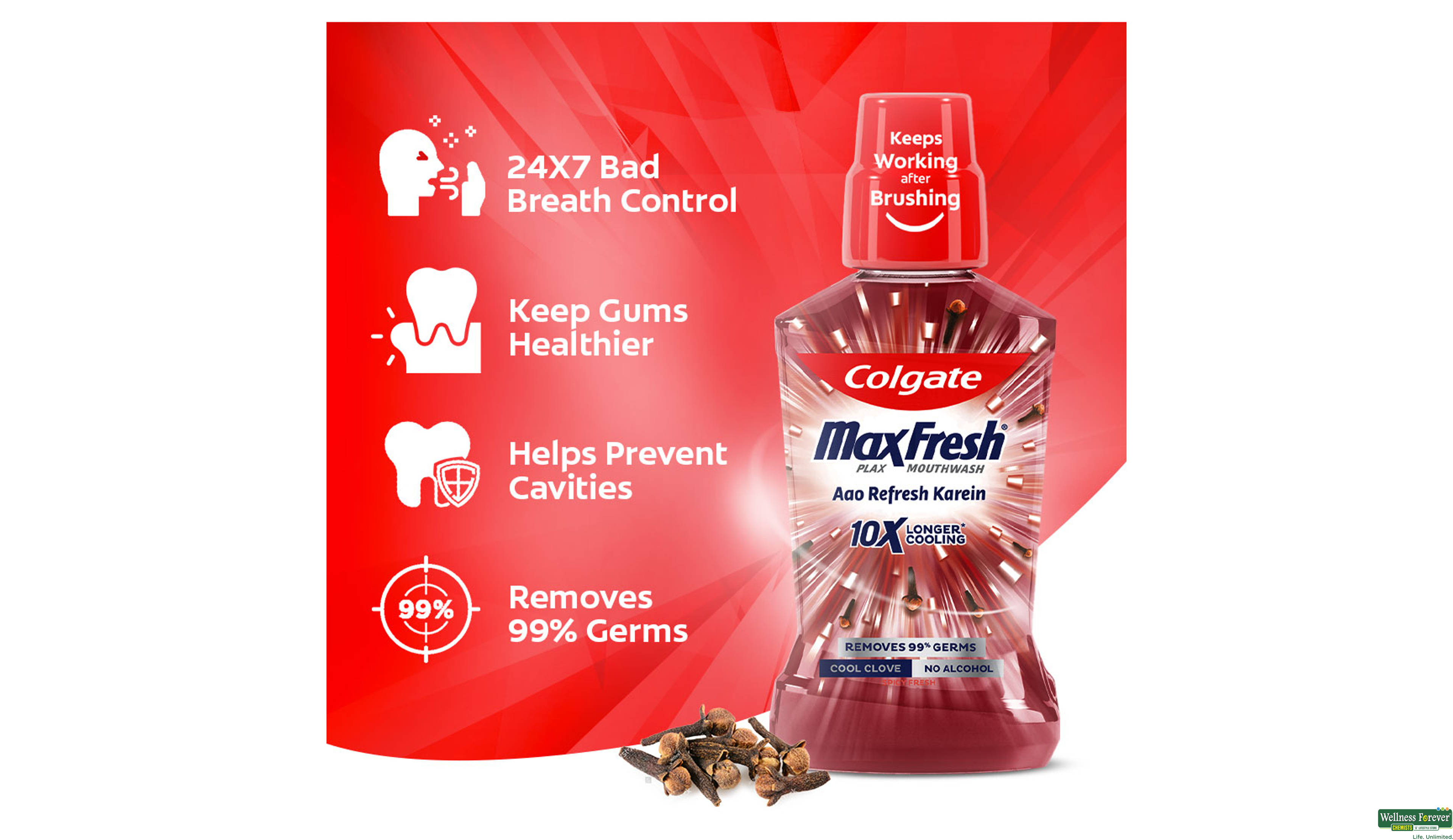 COLG M/WASH PLAX SPICY FRESH 250ML- 8, 250ML, 