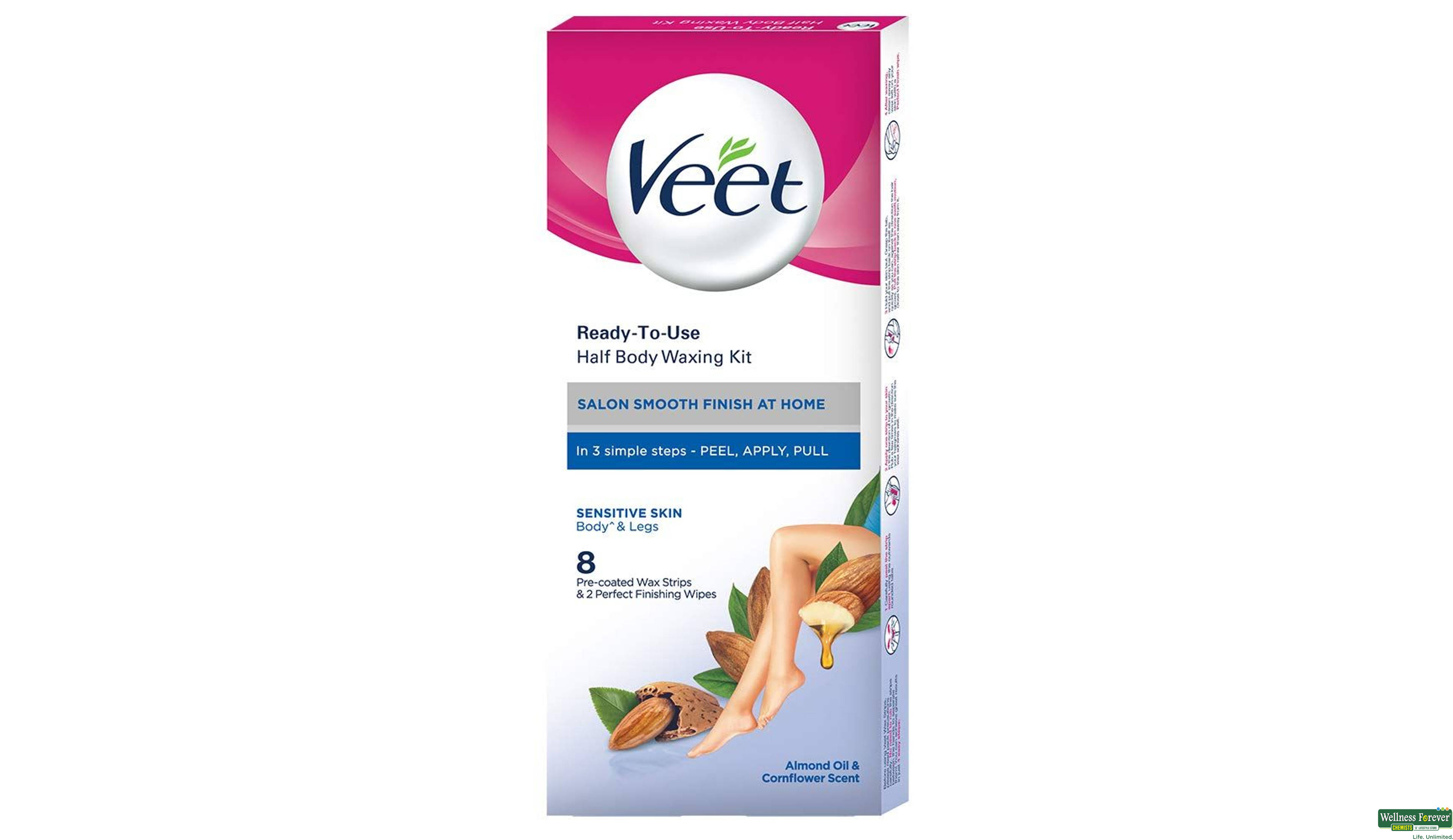 VEET INSTANT WAXING KIT SENSI SKIN 8PC- 1, 8PC, 