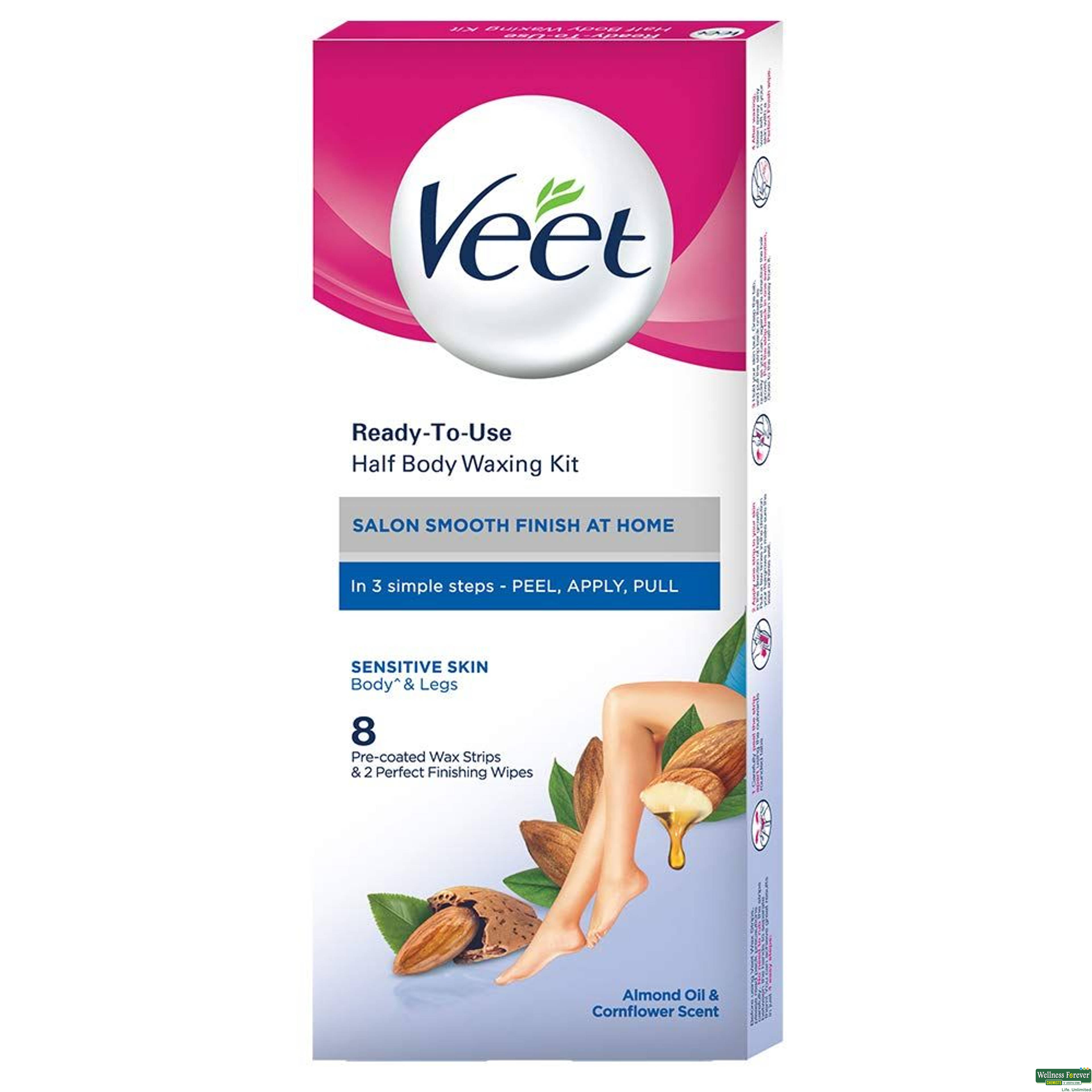 Veet Half Body Waxing Kit for Sensitive Skin, 8 strips-image