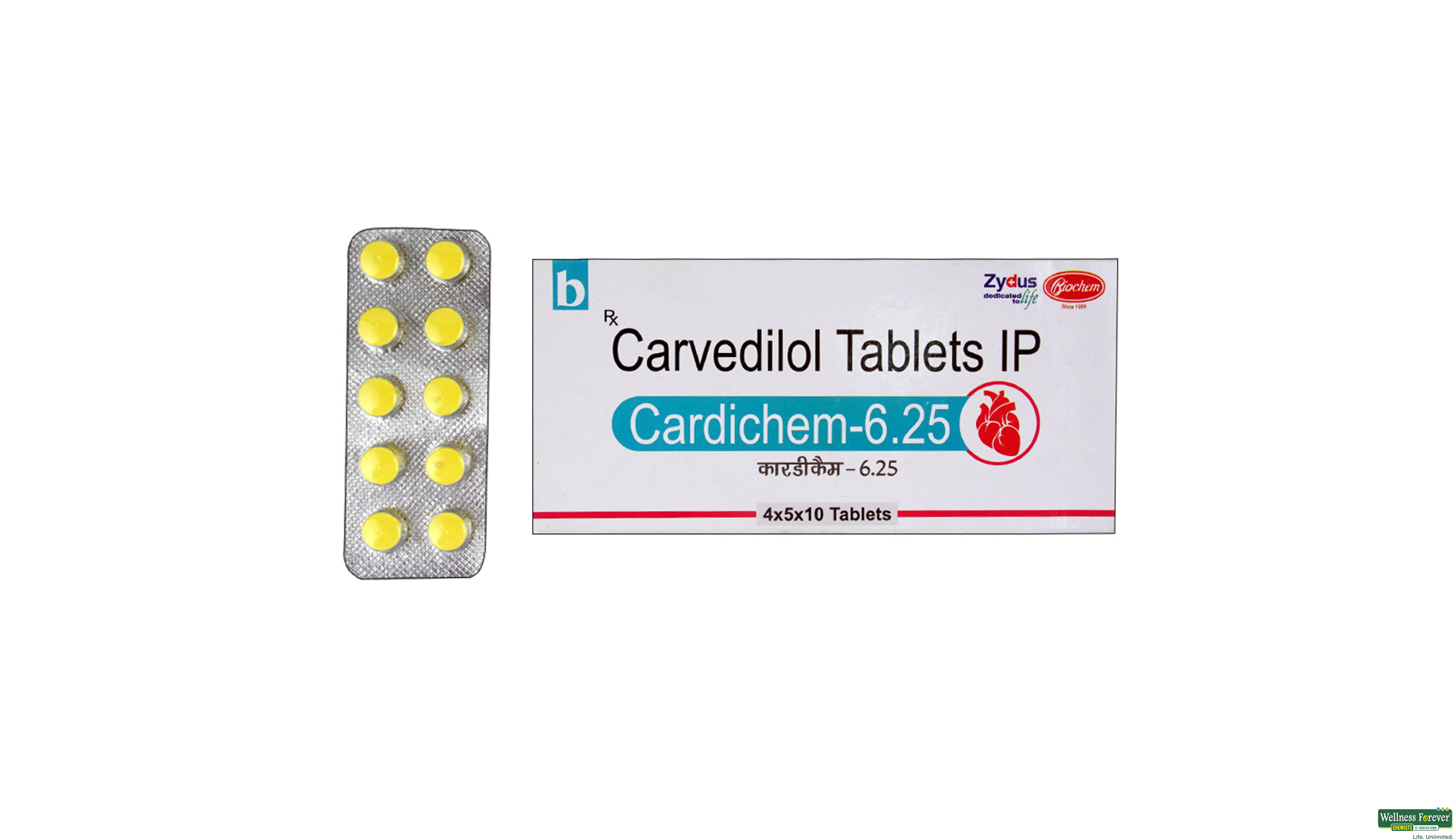 CARDICHEM 6.25MG 10TAB- 1, 10TAB, 