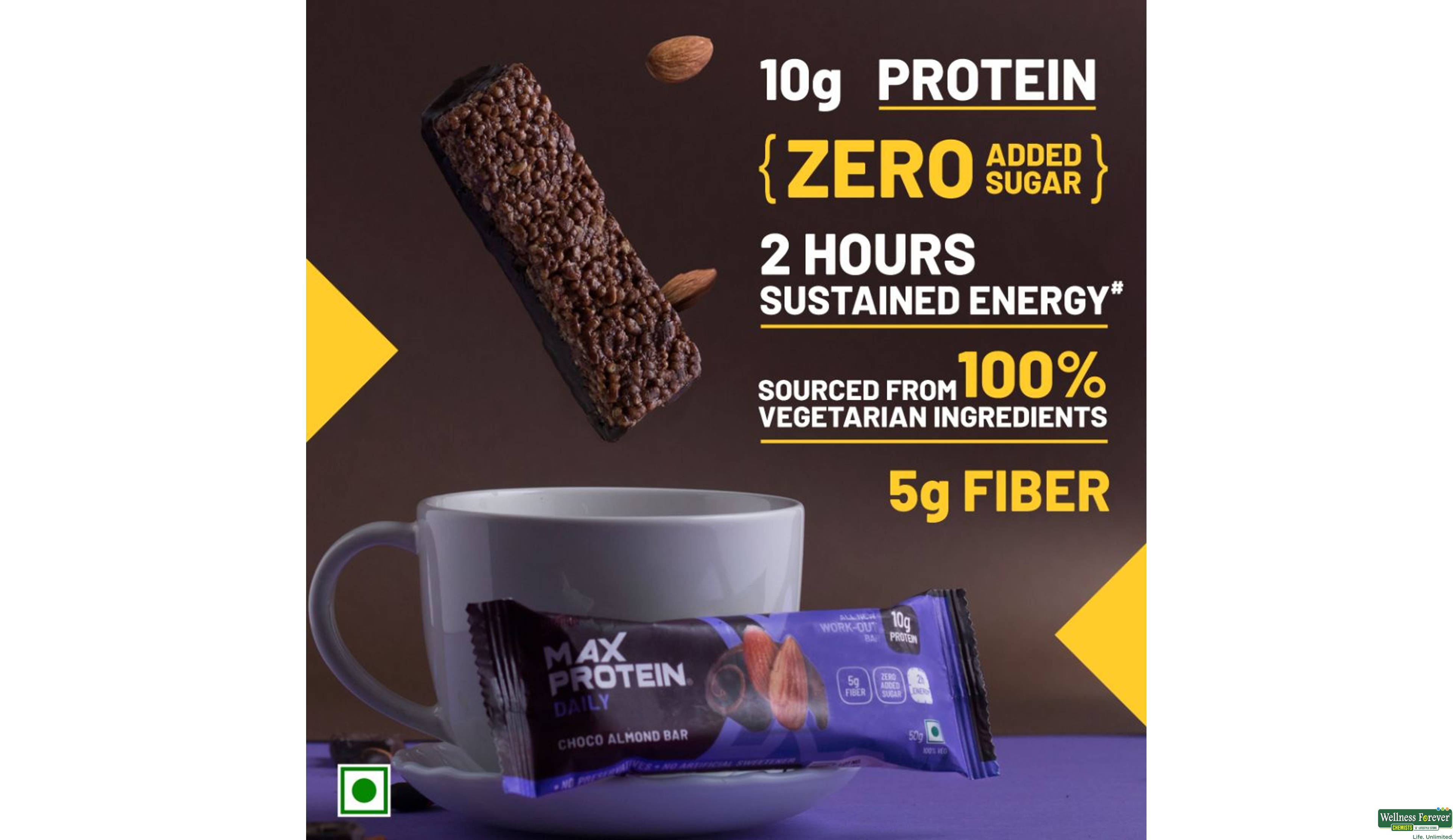 RITE B ENERGY BAR WORKOUT ALMOND 50GM- 4, 50GM, null