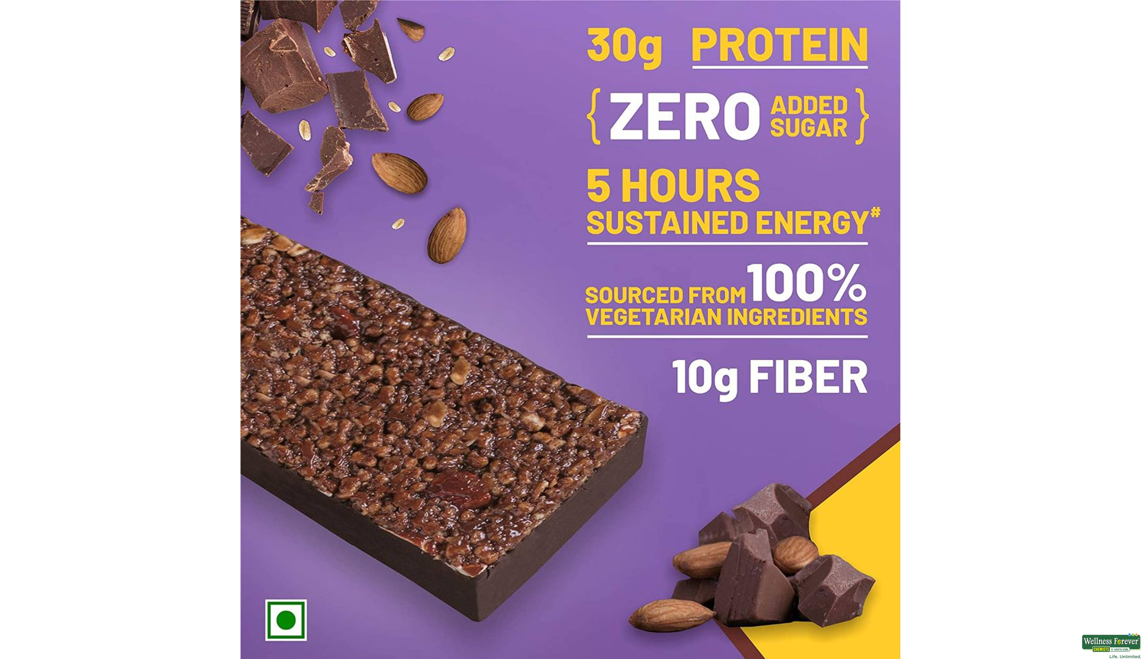 RITE B ENERGY BAR MAX PRO CHOC ALMO 30GM- 2, 30GM, null