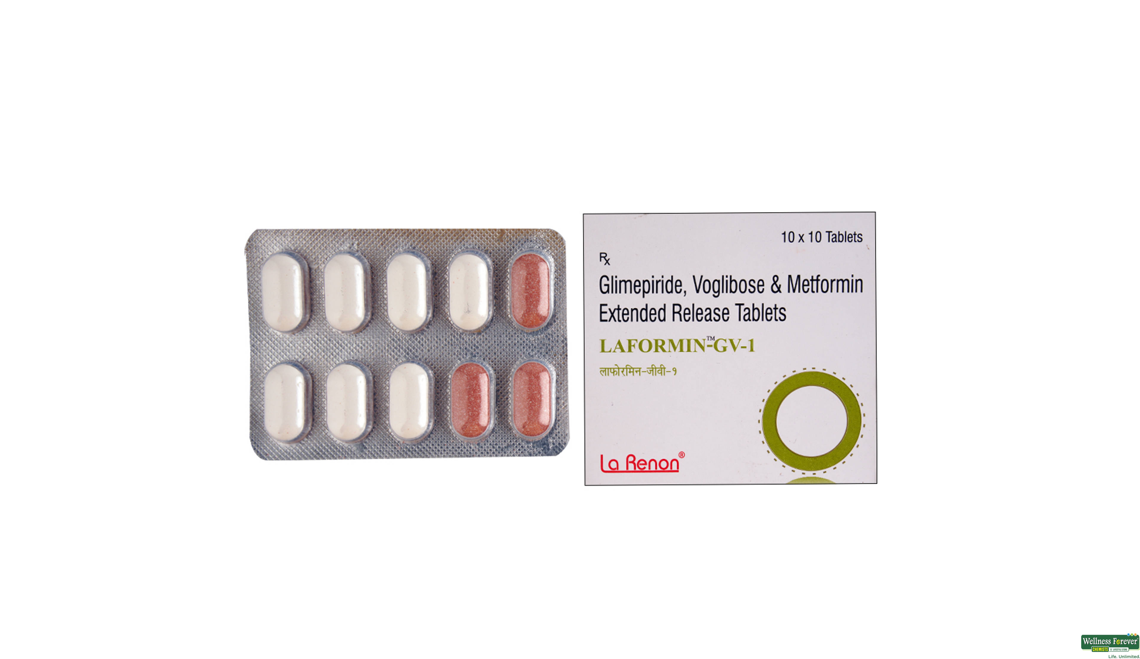 LAFORMIN-GV 1MG 10TAB- 1, 10TAB, 