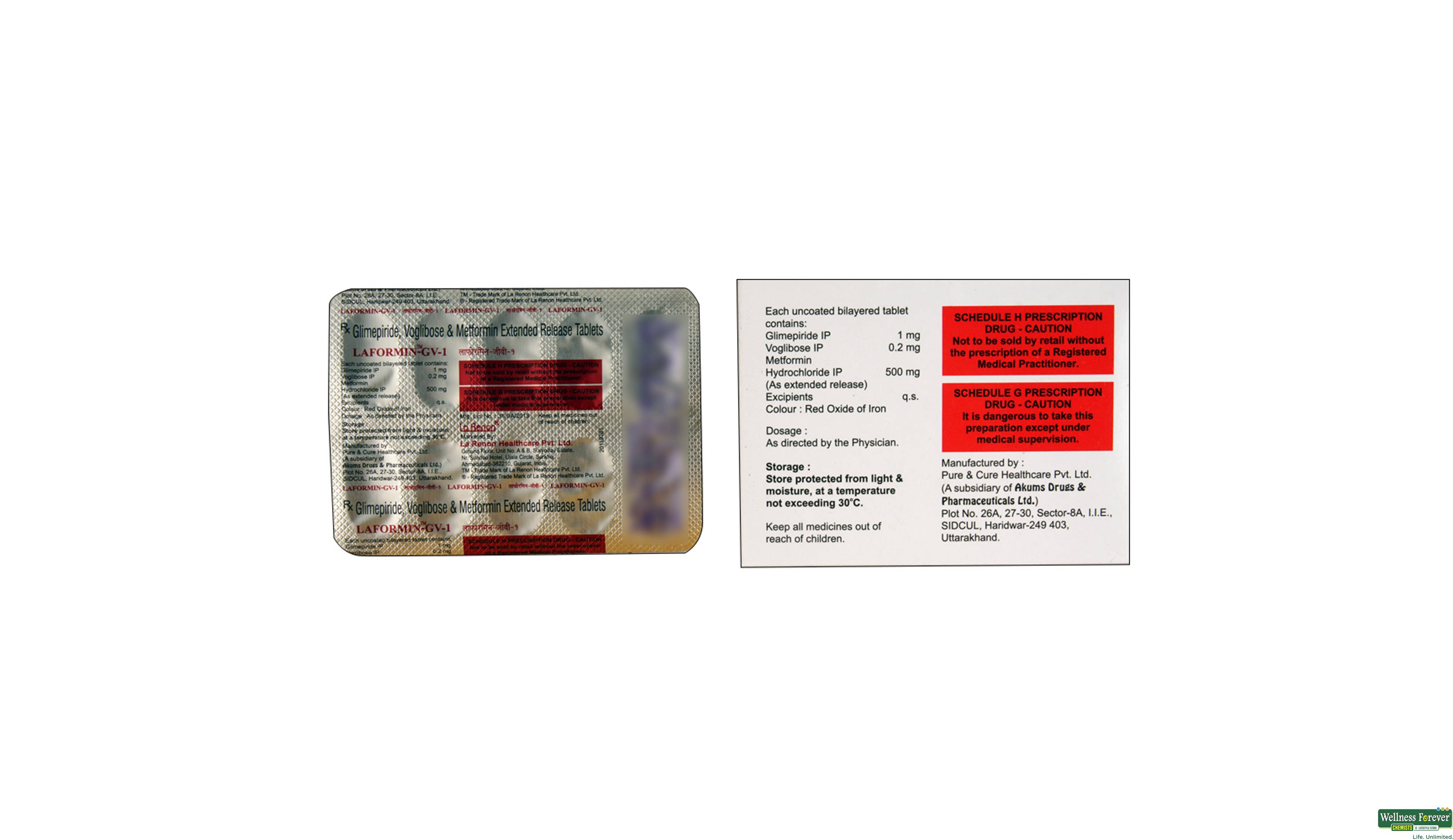 LAFORMIN-GV 1MG 10TAB- 2, 10TAB, 