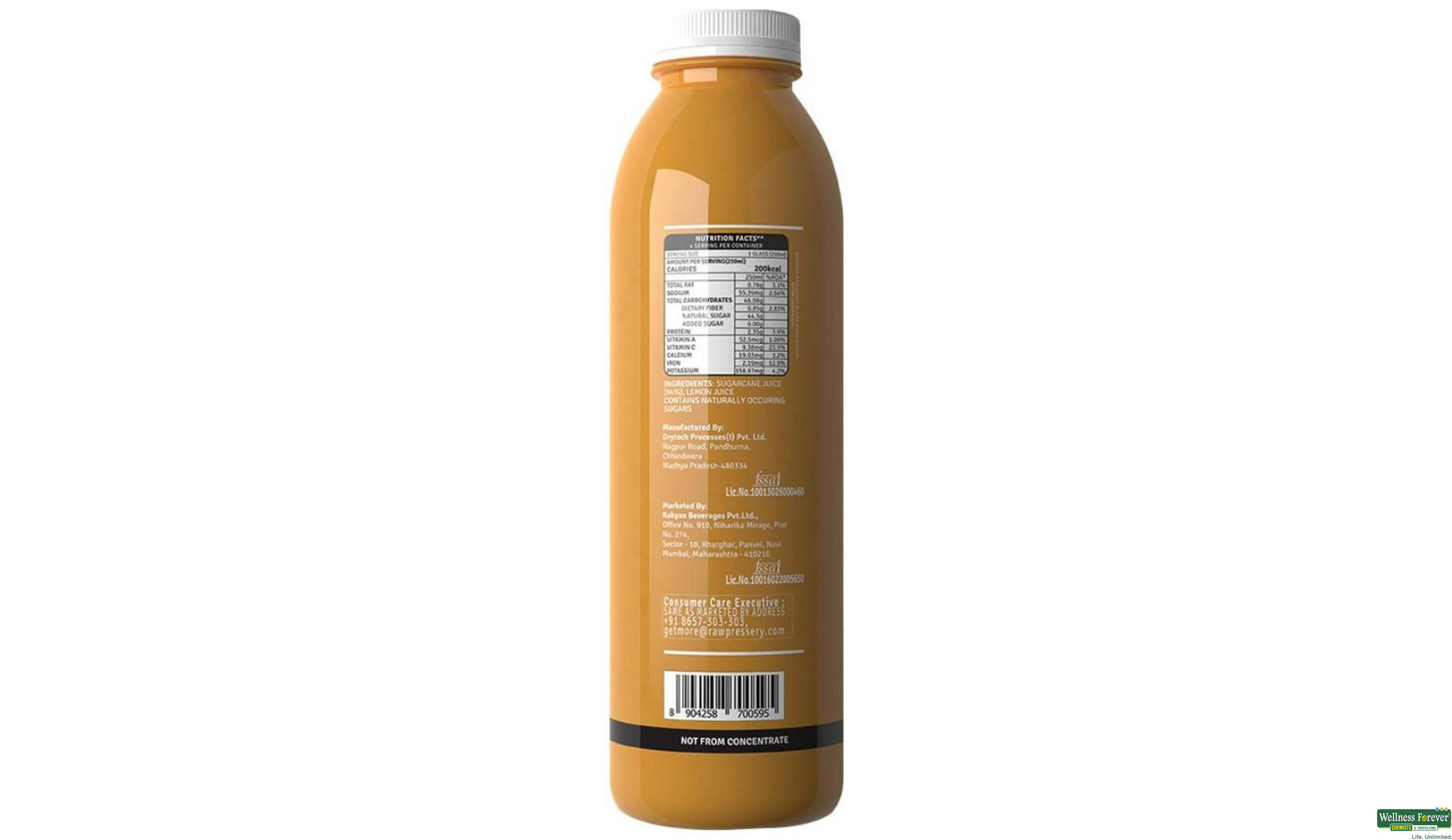 RAW COLD PRESSED JUICE SUGARCANE 1LTR- 2, 1LTR, 