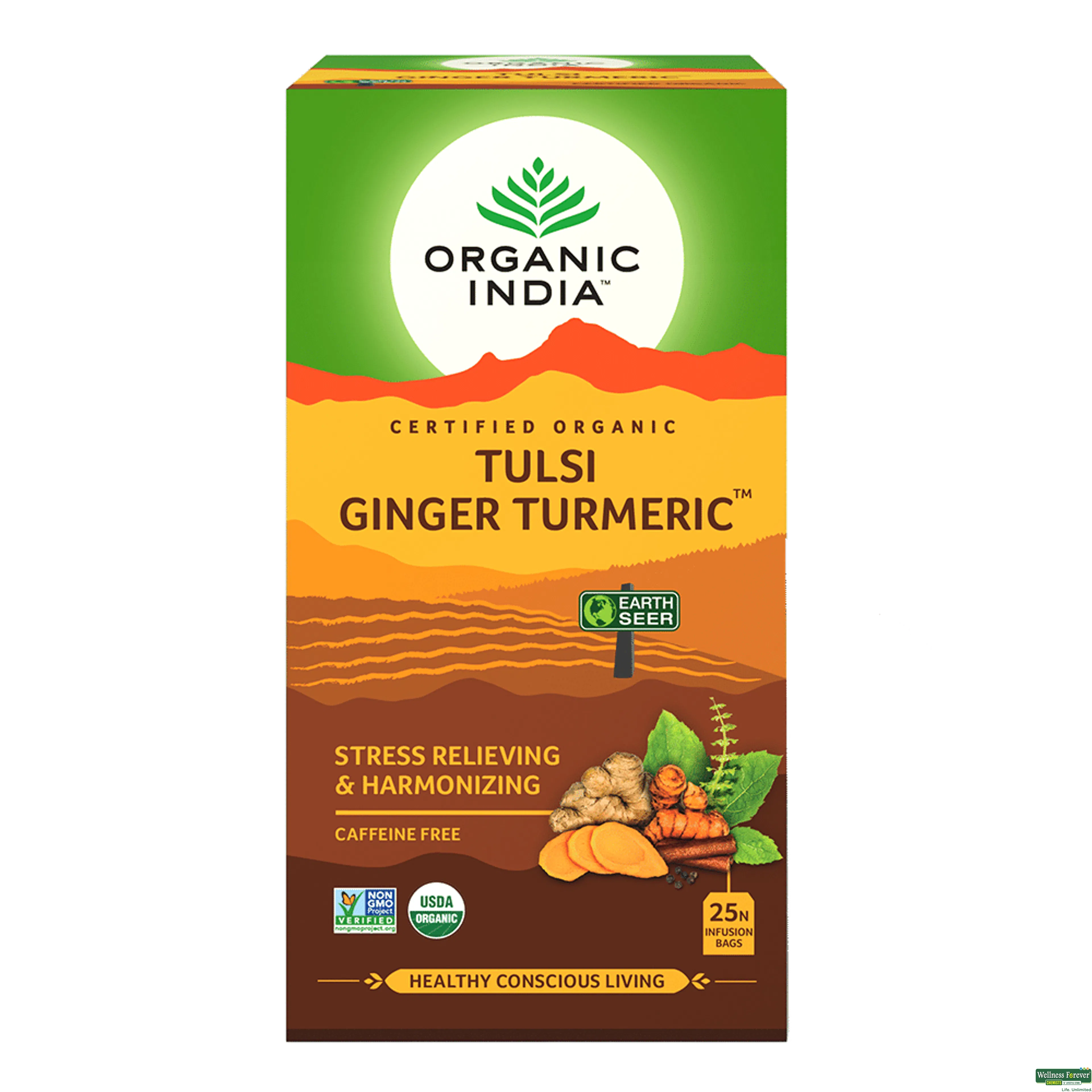 ORGANIC TEA TULSI GINGER TURMERIC 25BAGS-image