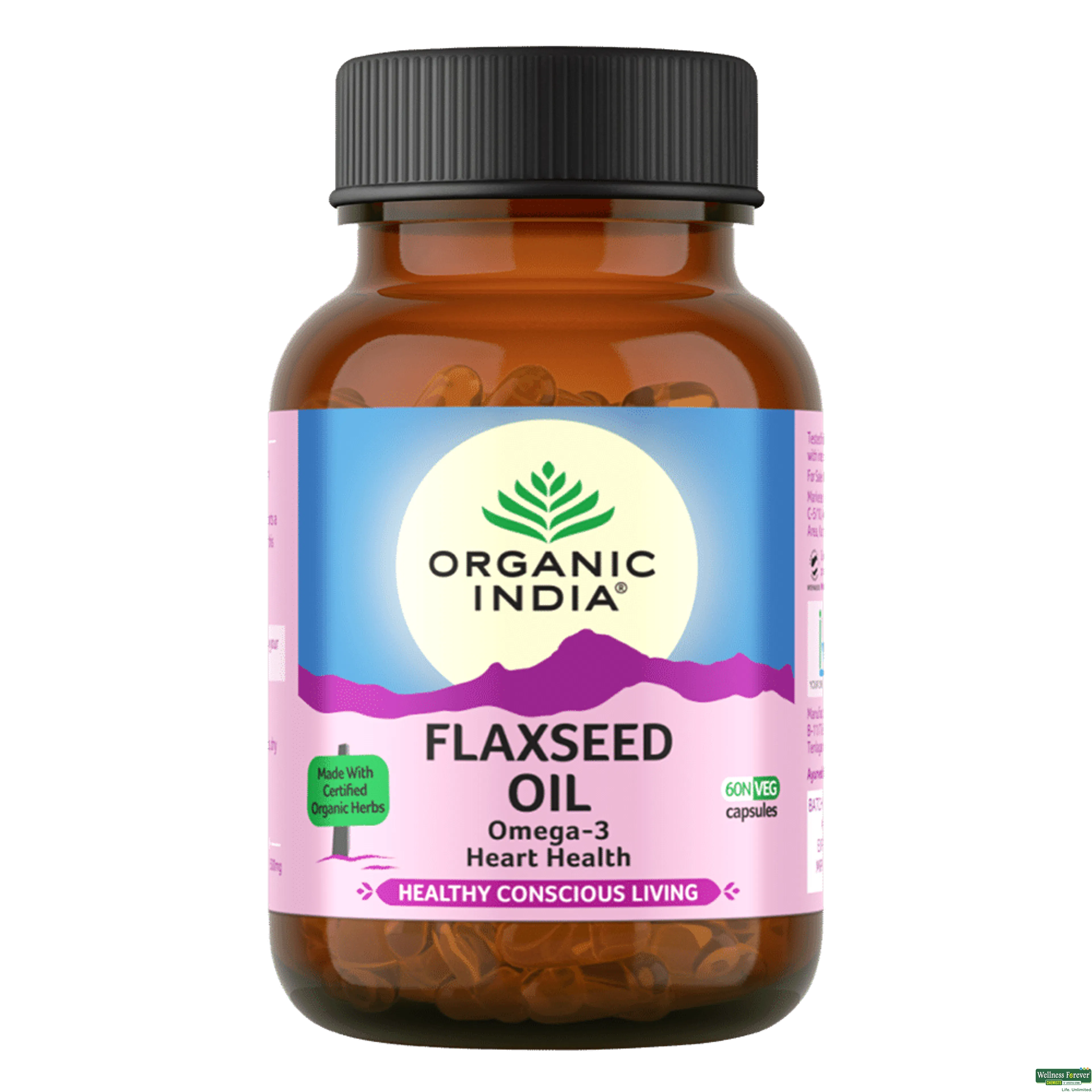 ORGANIC INDIA FLAXSEED OIL 60CAP-image