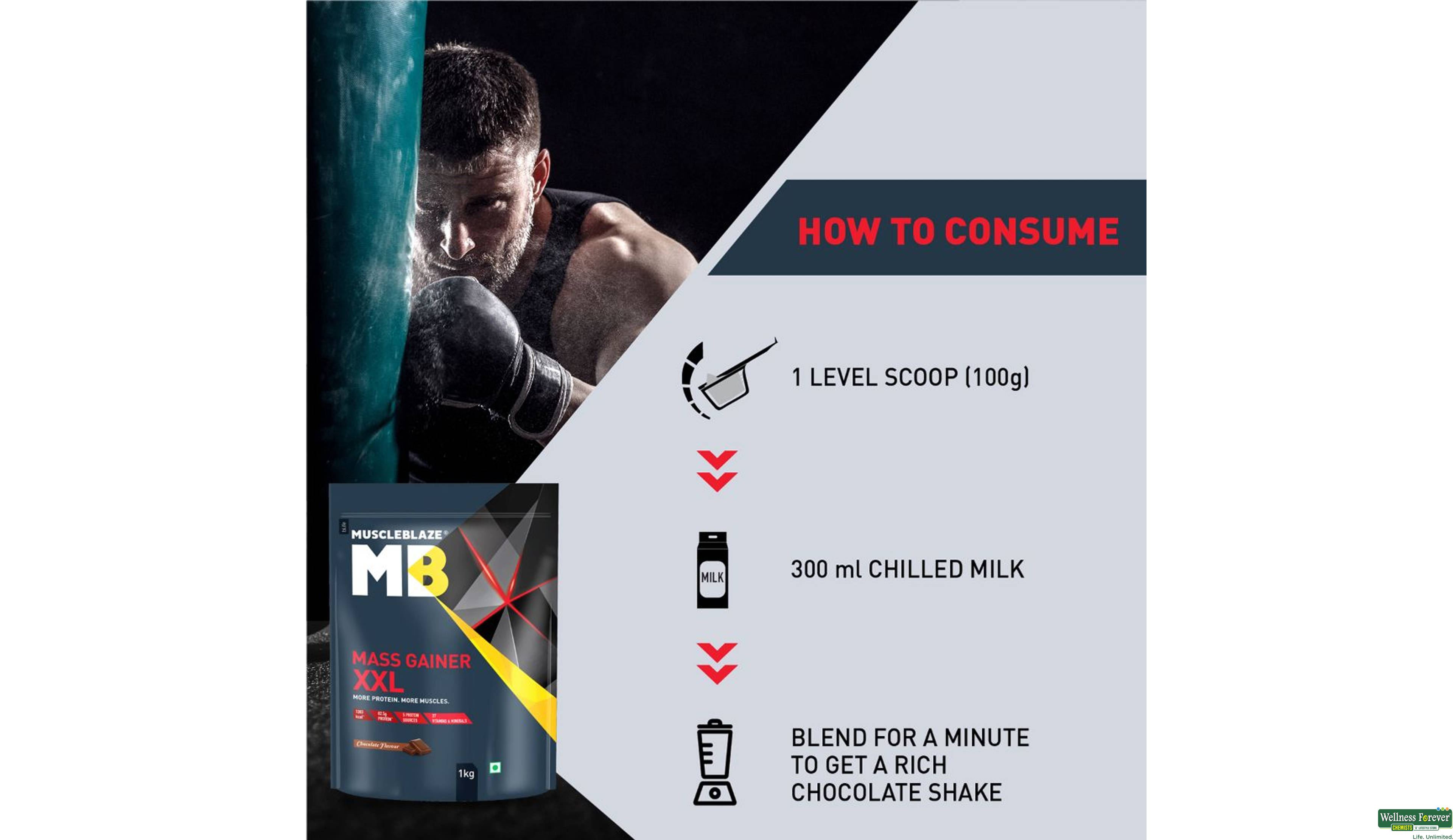 MB PWDR MASS GAINER XXL CHOC 1KG- 4, 1KG, 