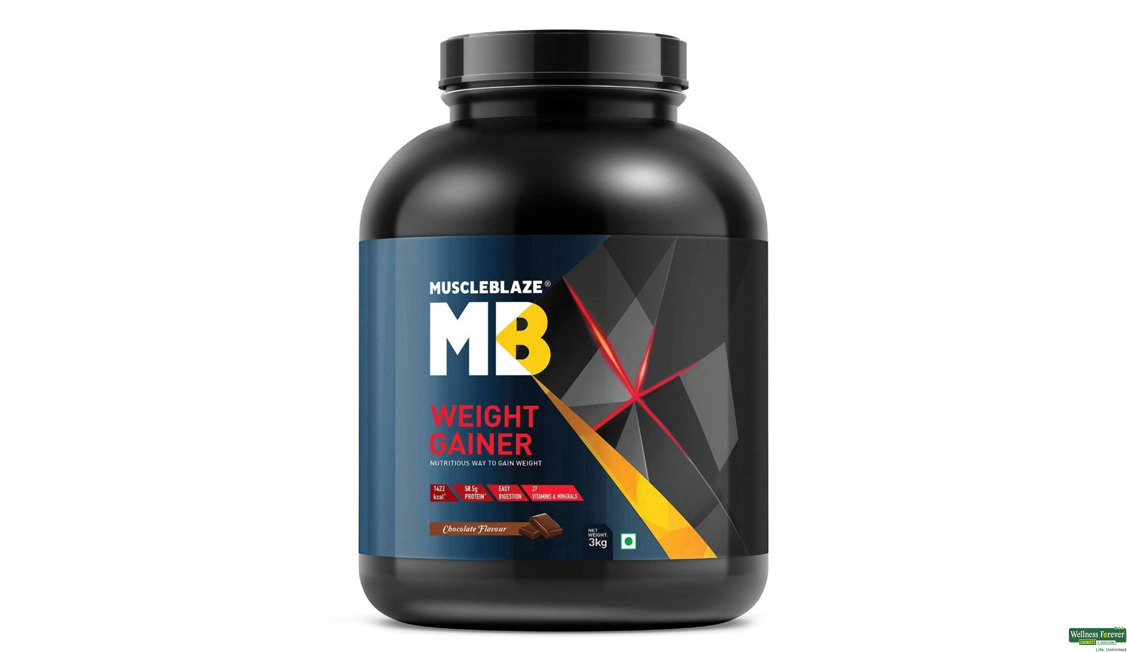 MB PWDR WEIGHT GAINER CHOC 3KG- 1, 3KG, 