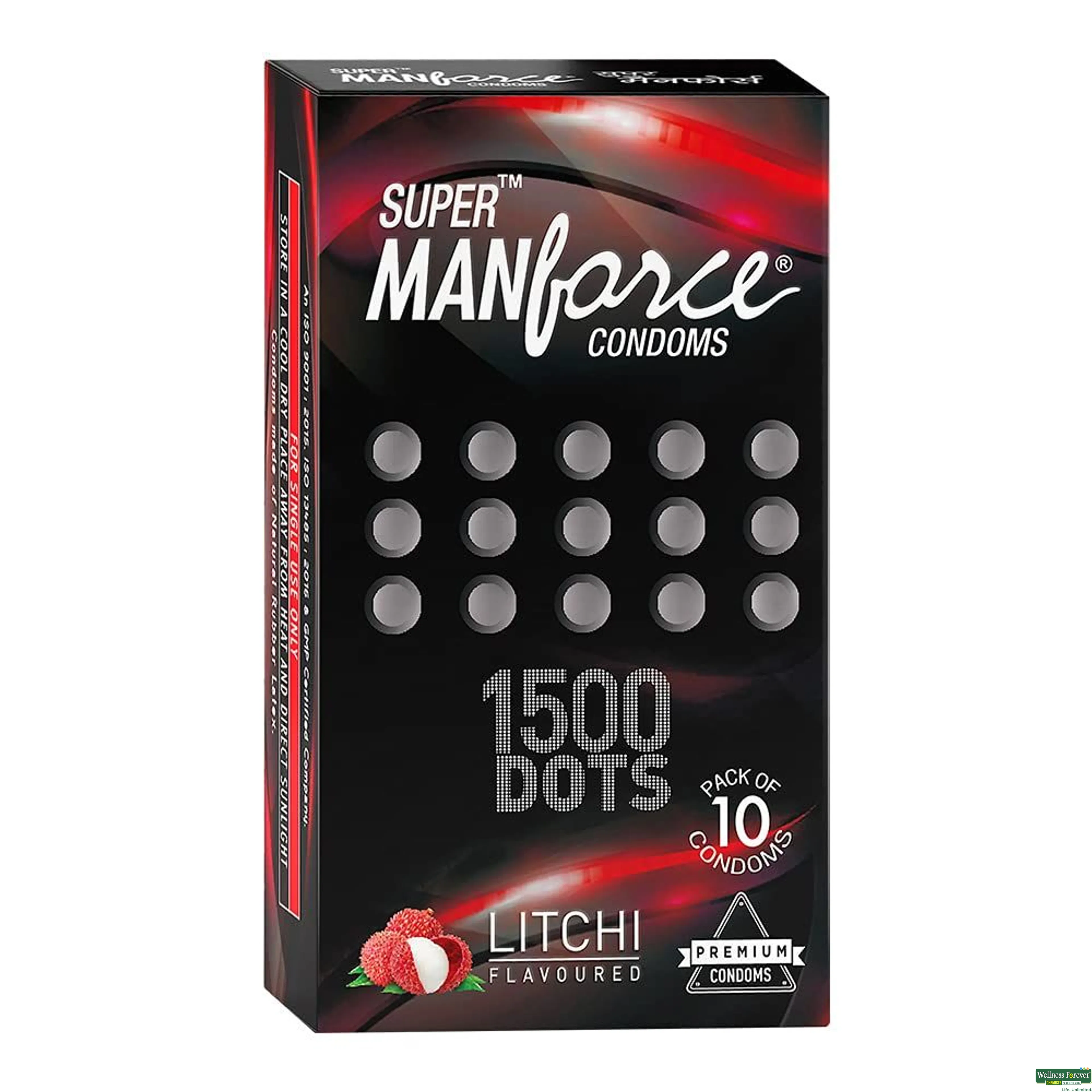 MANFORCE CONDOM 1500 DOTS LITCHI 10PC-image