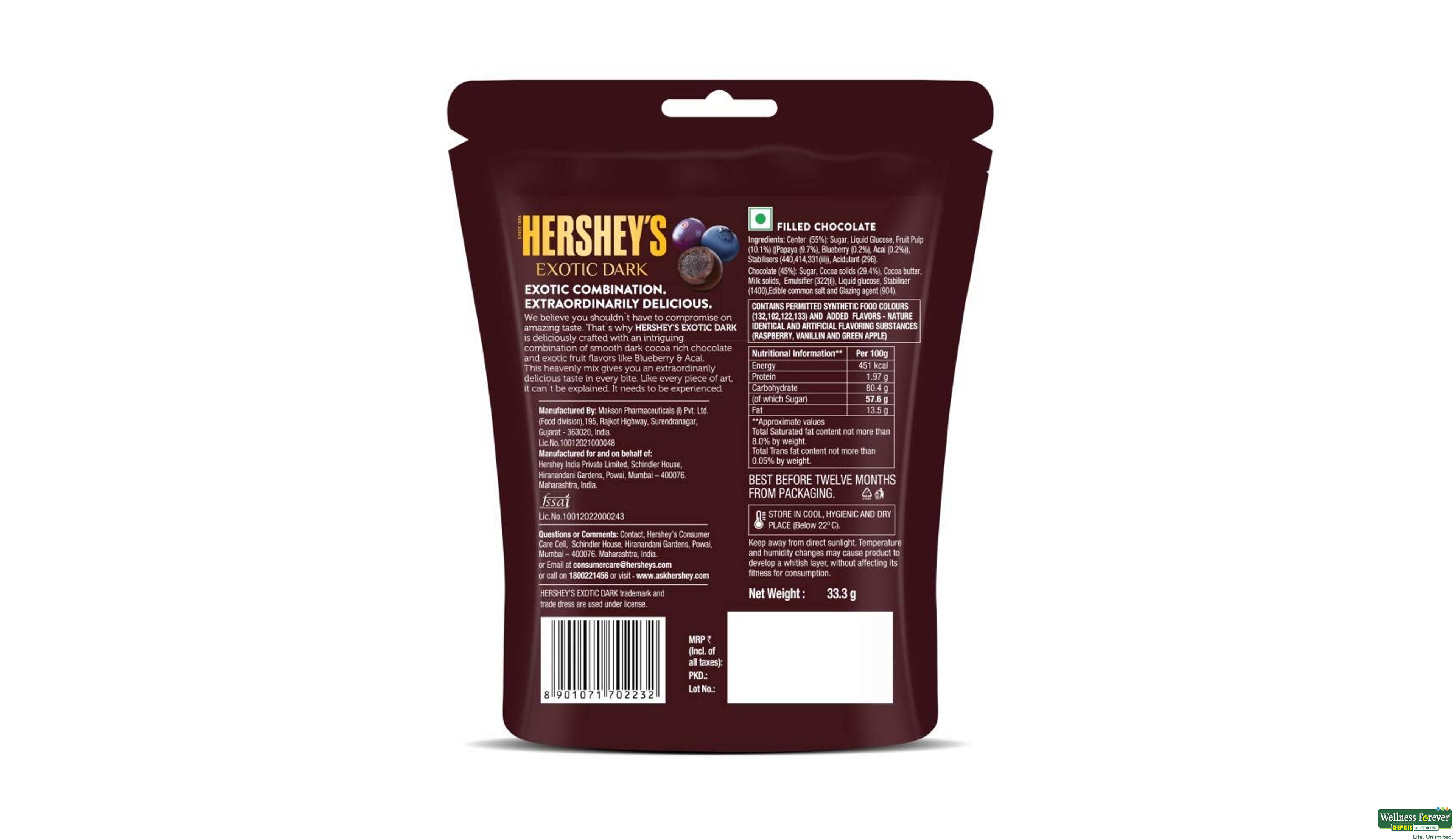 BROOKSIDE DARK BLUEBERRY/ACAI CHO 33.3GM- 2, 33.3GM, 