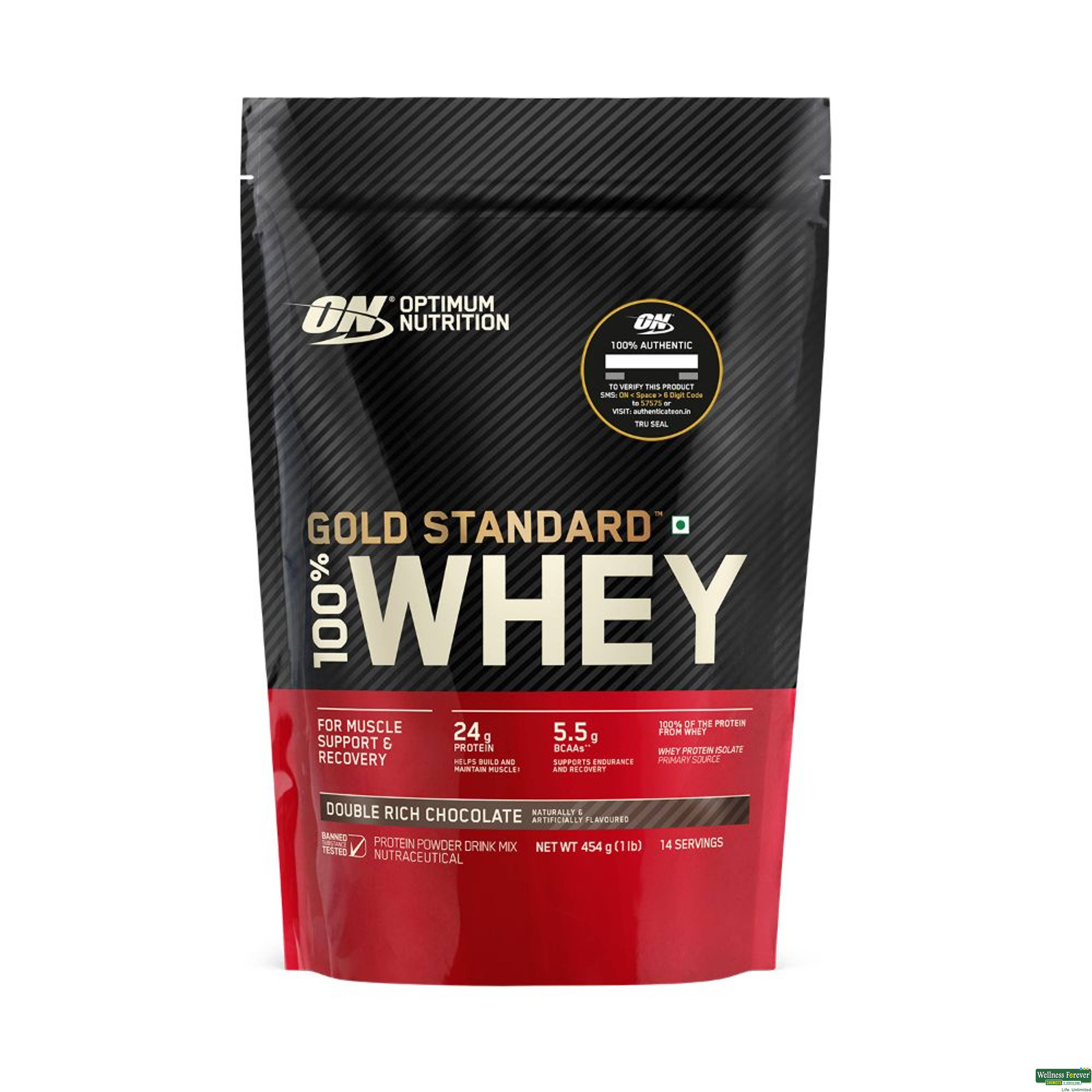 Optimum Nutrition Gold Standard 100% Whey Protein, Double Rich Chocolate, 454 g-image