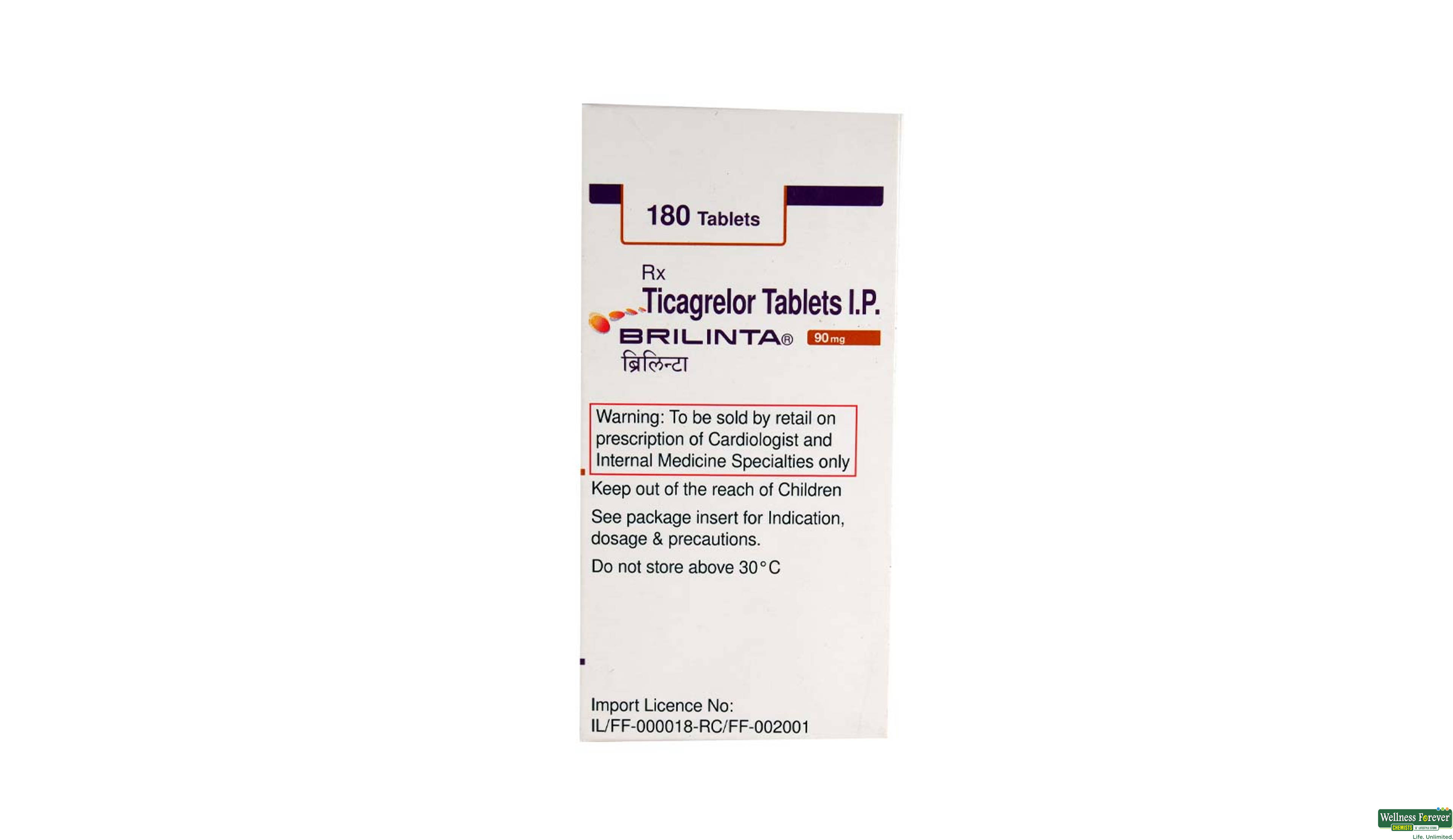 BRILINTA 90MG 180TAB- 1, 180TAB, 