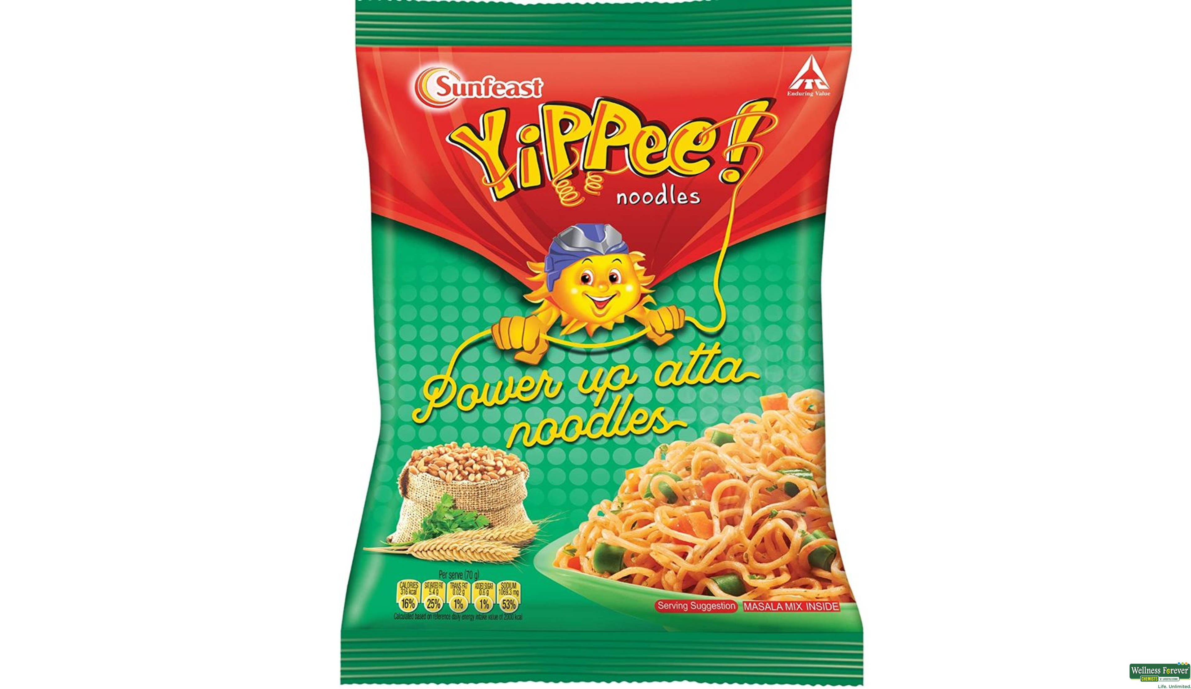 SUNF YIPPEE ATTA NOODLE MASALA 70GM- 1, 70GM, 