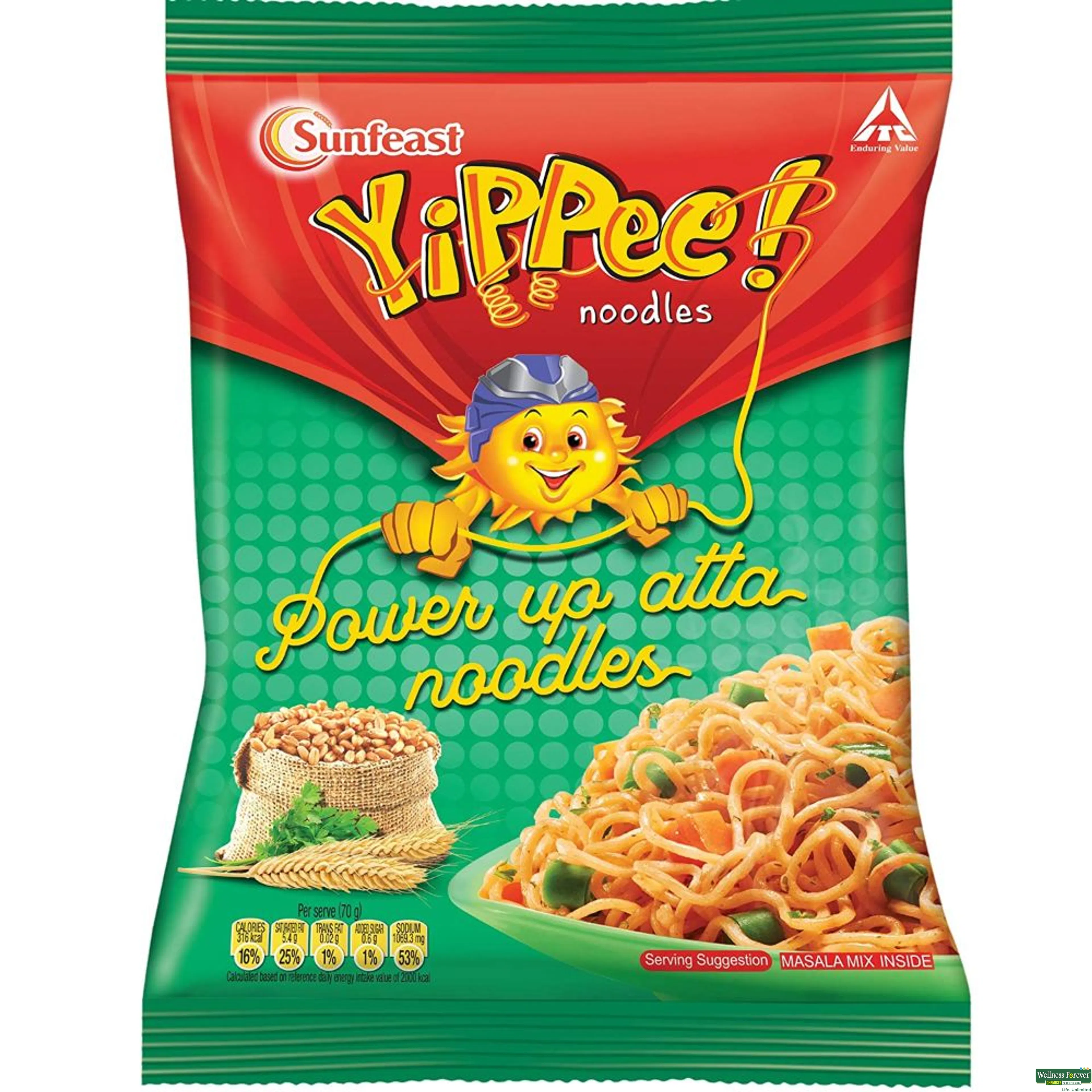 SUNF YIPPEE ATTA NOODLE MASALA 70GM-image