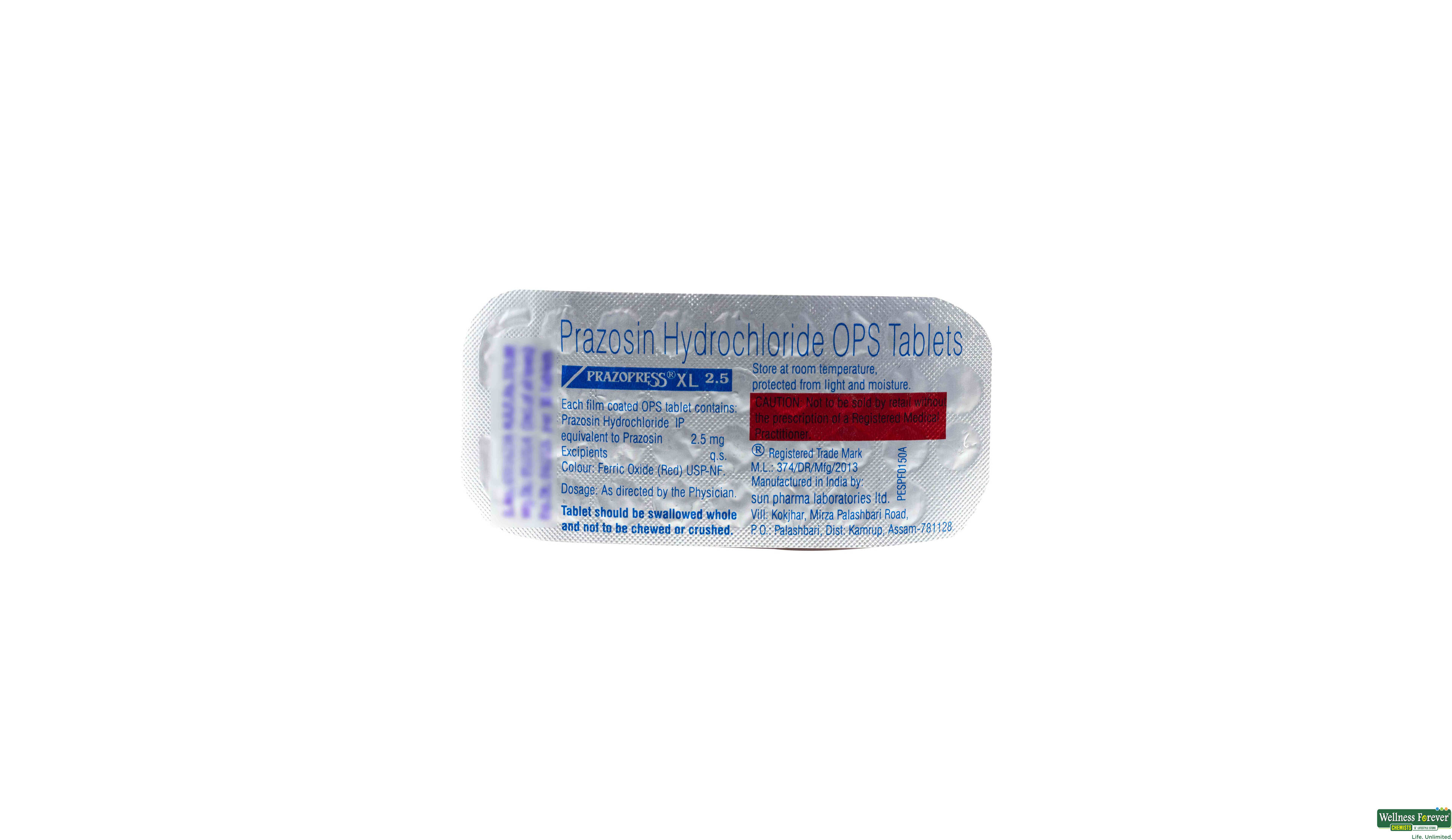 PRAZOPRESS-XL 2.5MG 30TAB- 1, 30TAB, 